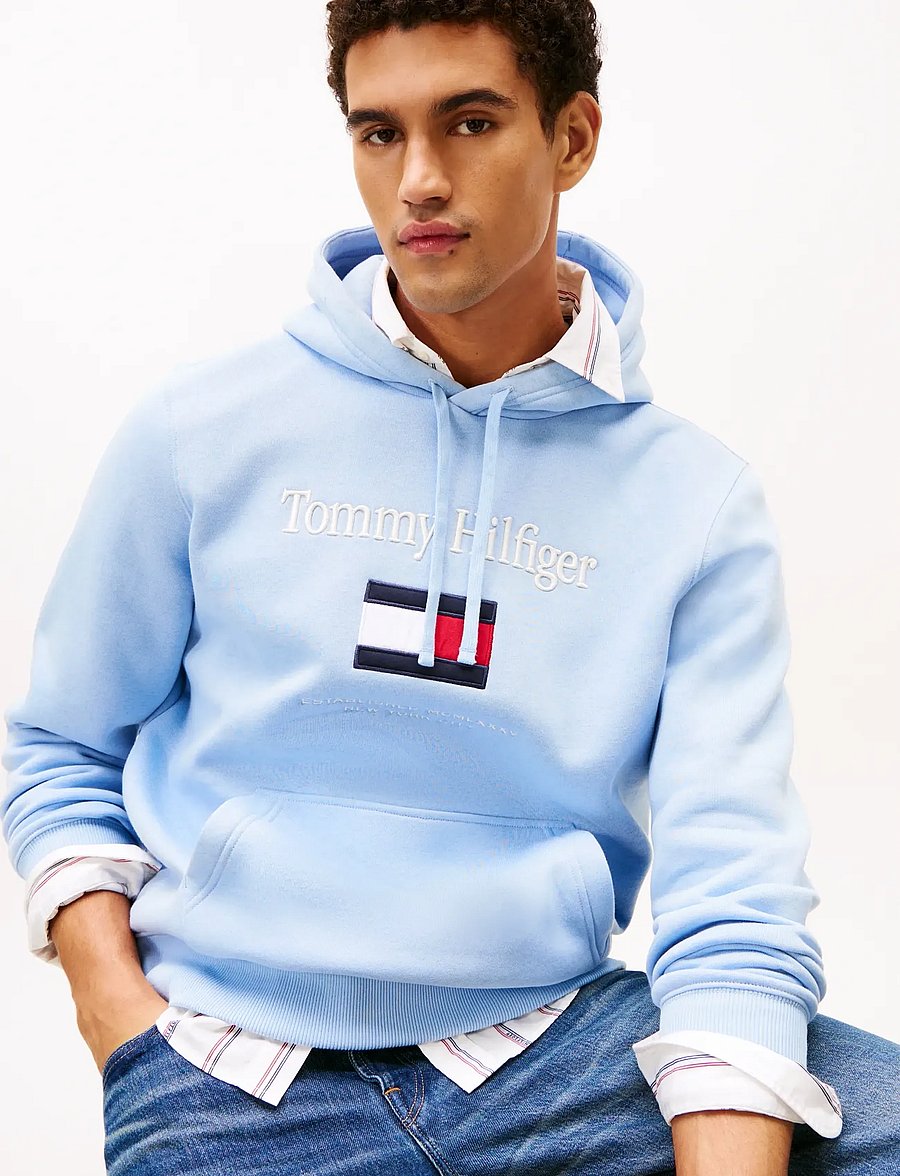 Tommy Hilfiger - TOMMY EMBRO FLAG HOODIE - kapuutsiga pusad - well water - 4