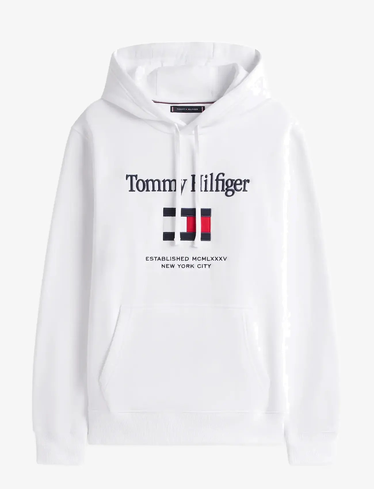 Tommy Hilfiger - TOMMY EMBRO FLAG HOODIE - hoodies - white - 1
