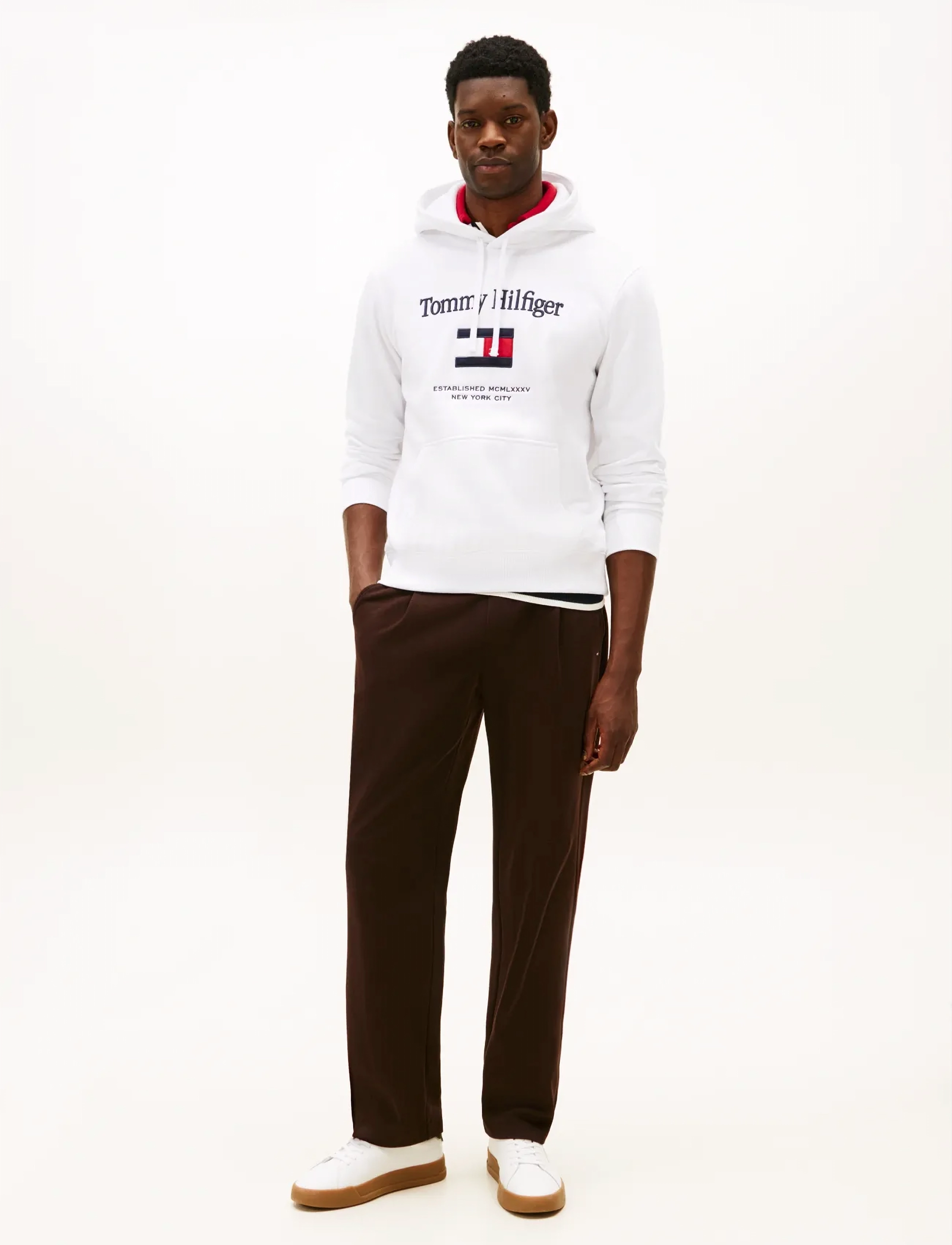 Tommy Hilfiger - HILFIGER EMBRO FLAG HOODIE - hættetrøjer - white - 2