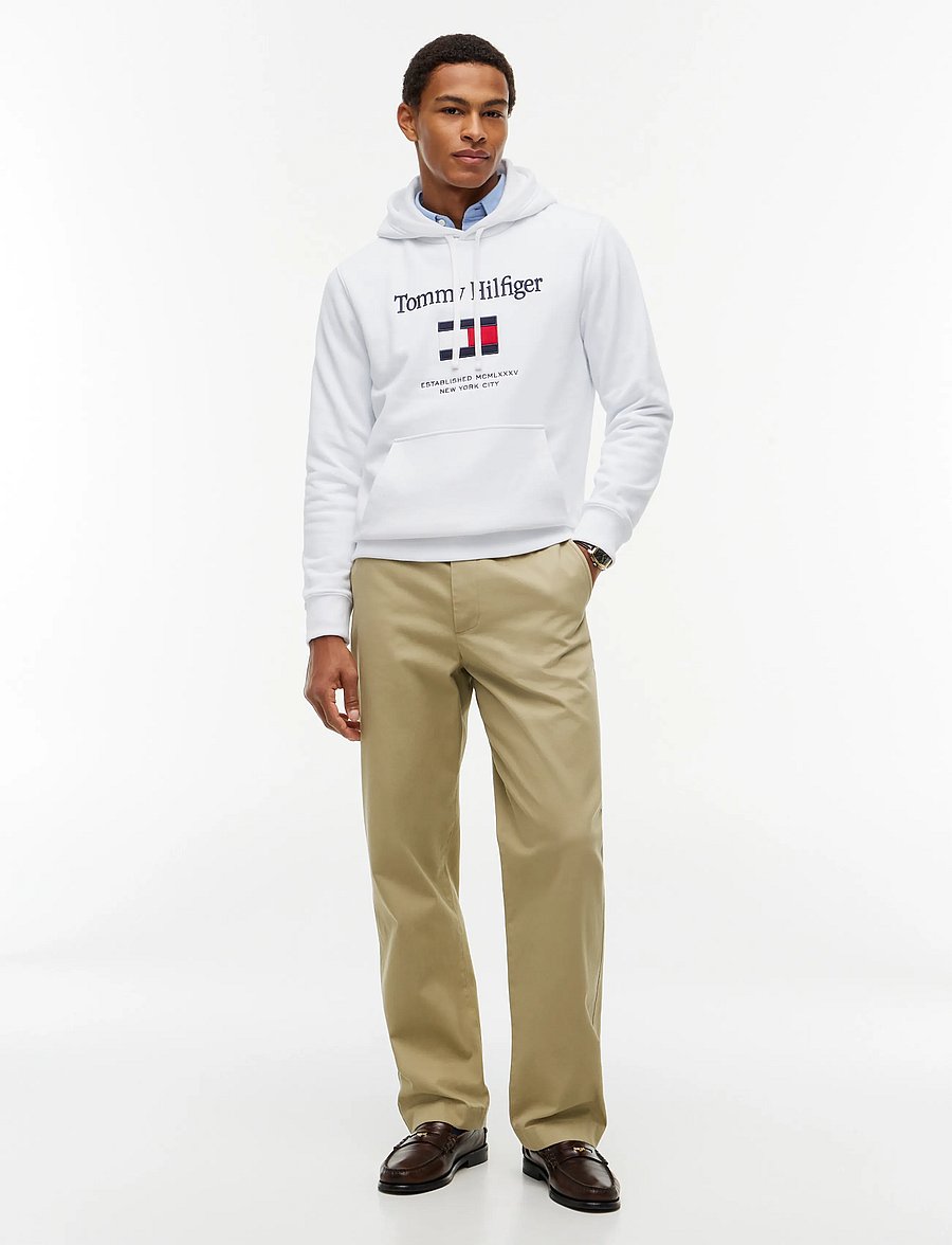 Tommy Hilfiger - TOMMY EMBRO FLAG HOODIE - hættetrøjer - white - 4