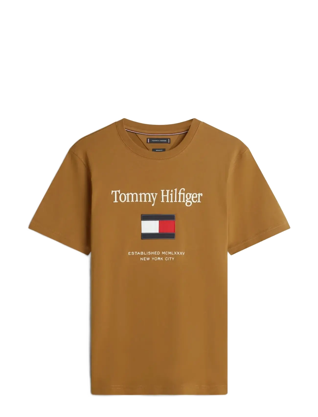 TOMMY HILFIGER Hilfiger Embro Flag T-Shirt Braun - M - Herren