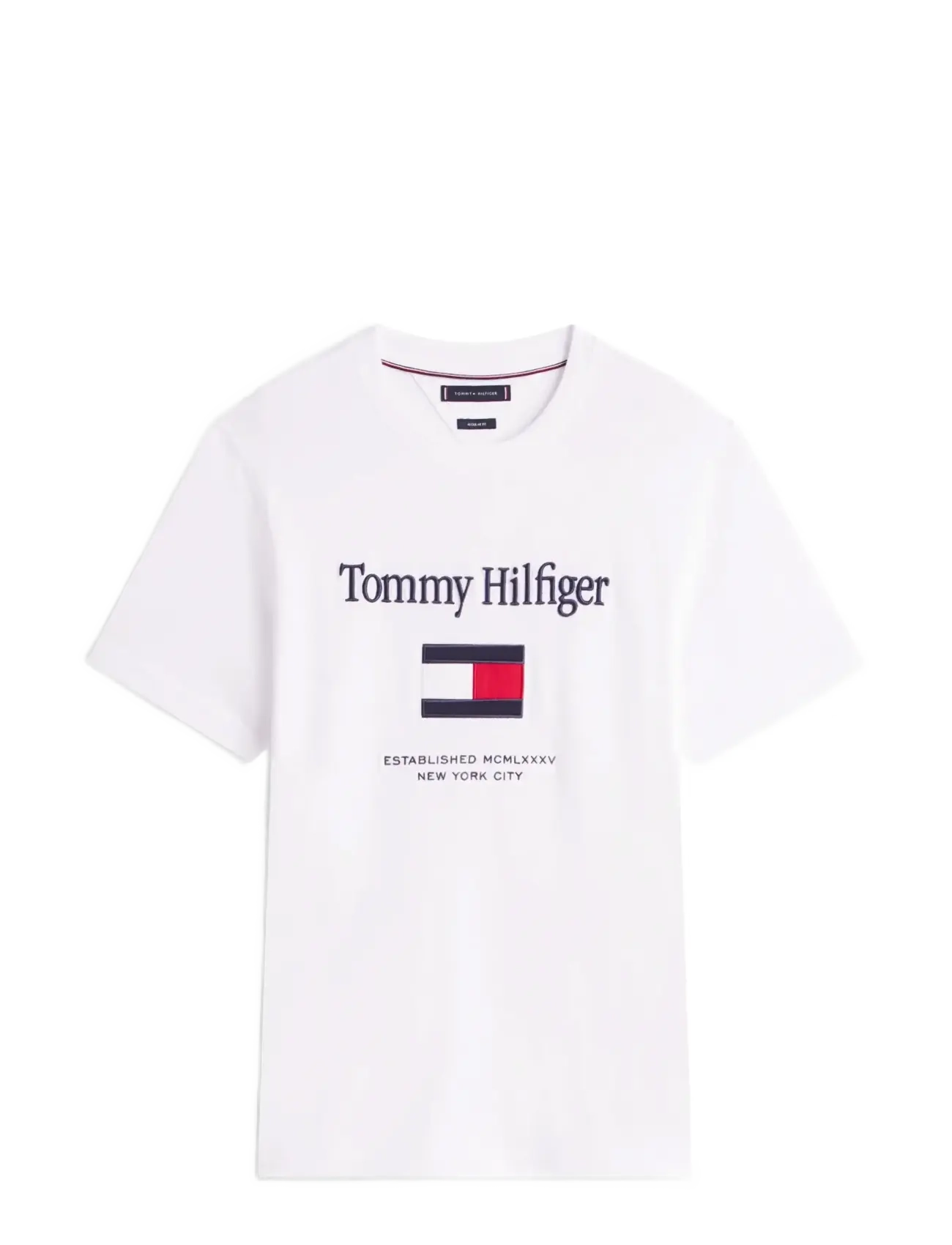 Tommy Hilfiger TOMMY EMBRO FLAG TEE - T-shirts - WHITE / white