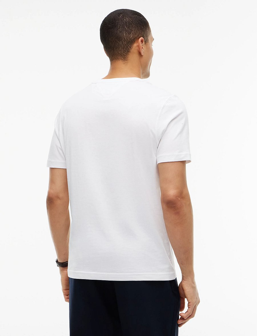 Tommy Hilfiger - HILFIGER EMBRO FLAG T-SHIRT - stutterma bolir - white - 2