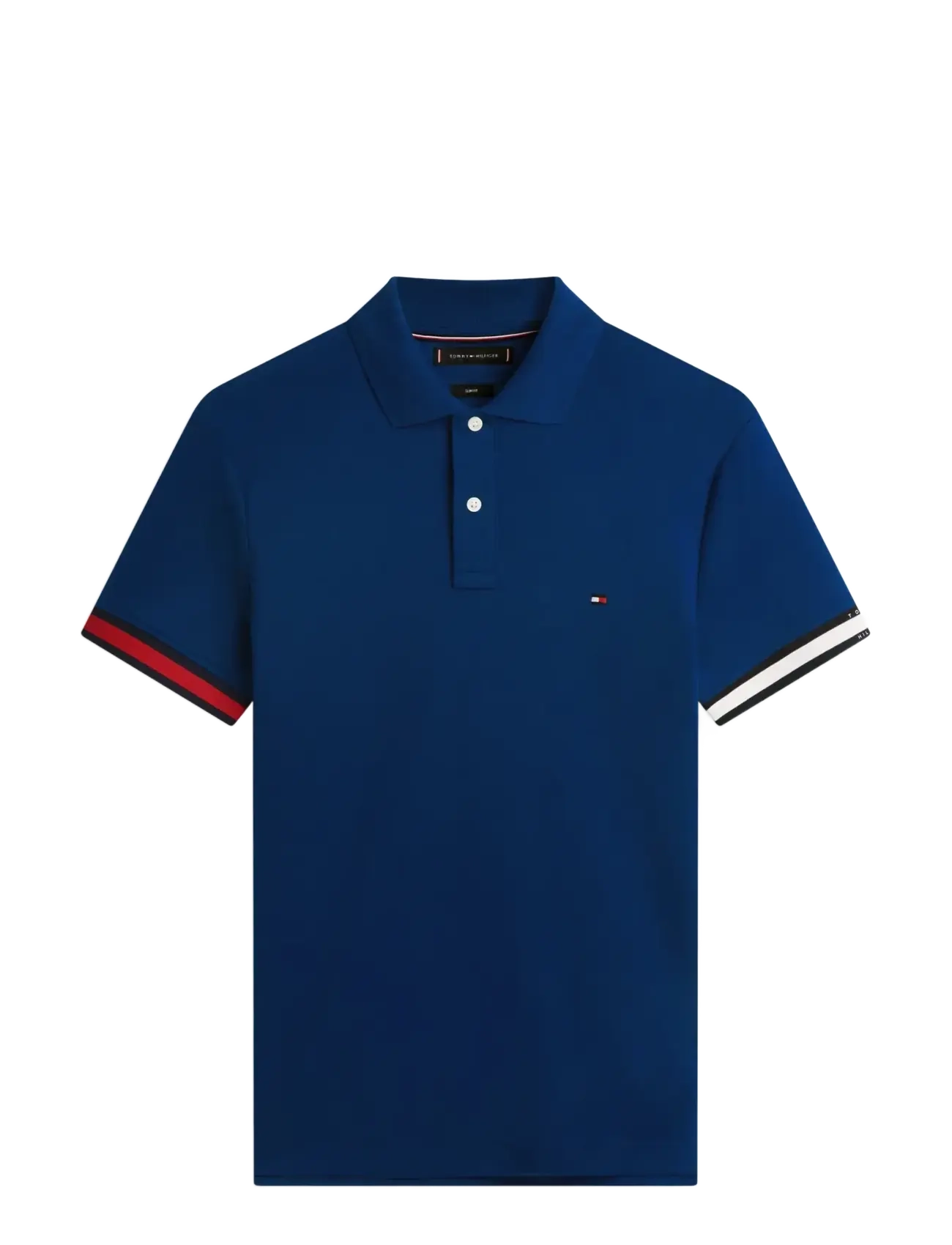 RWB CUFF LIQUID COTTON SLIM POLO - CARBON NAVY