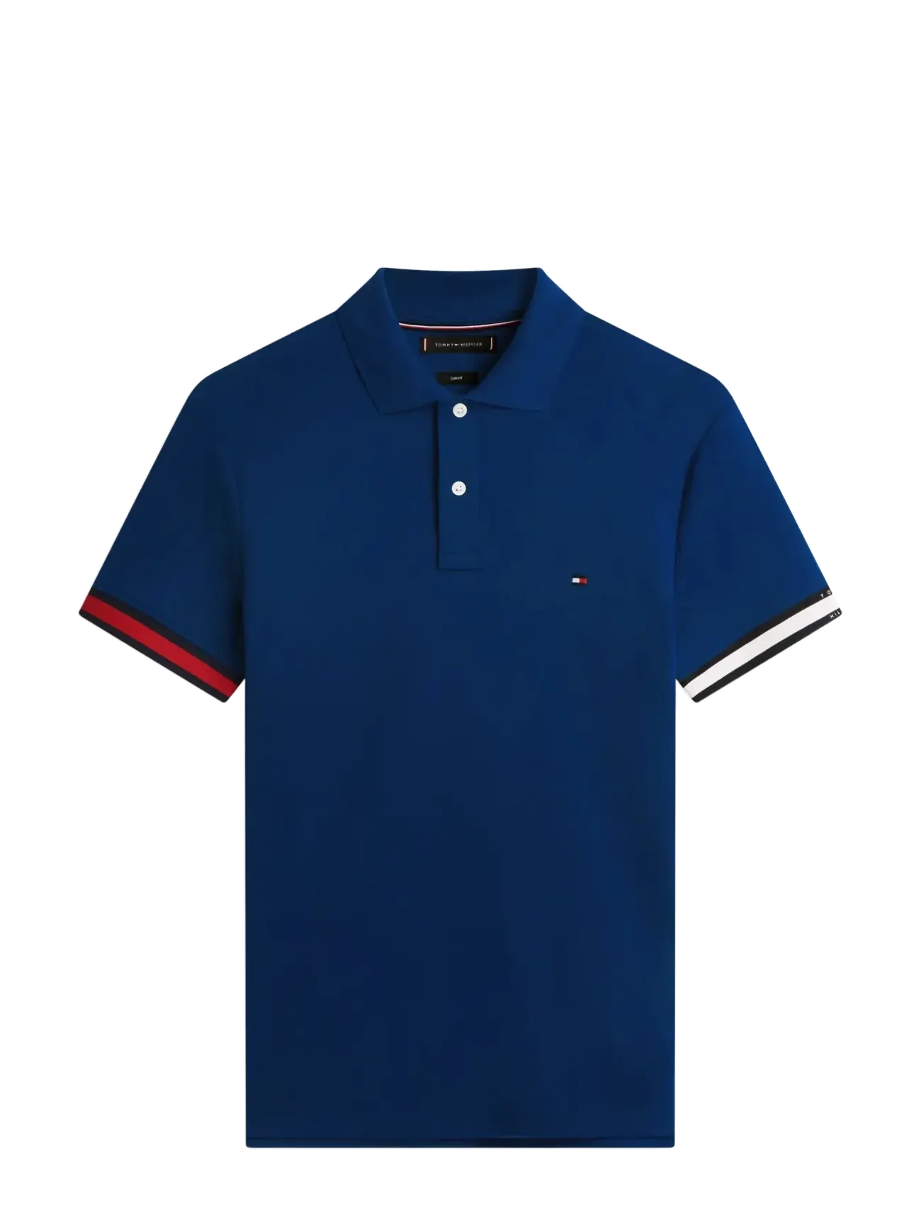 Tommy Hilfiger - RWB CUFF LIQUID COTTON SLIM POLO - lühikeste varrukatega polod - carbon navy - 1