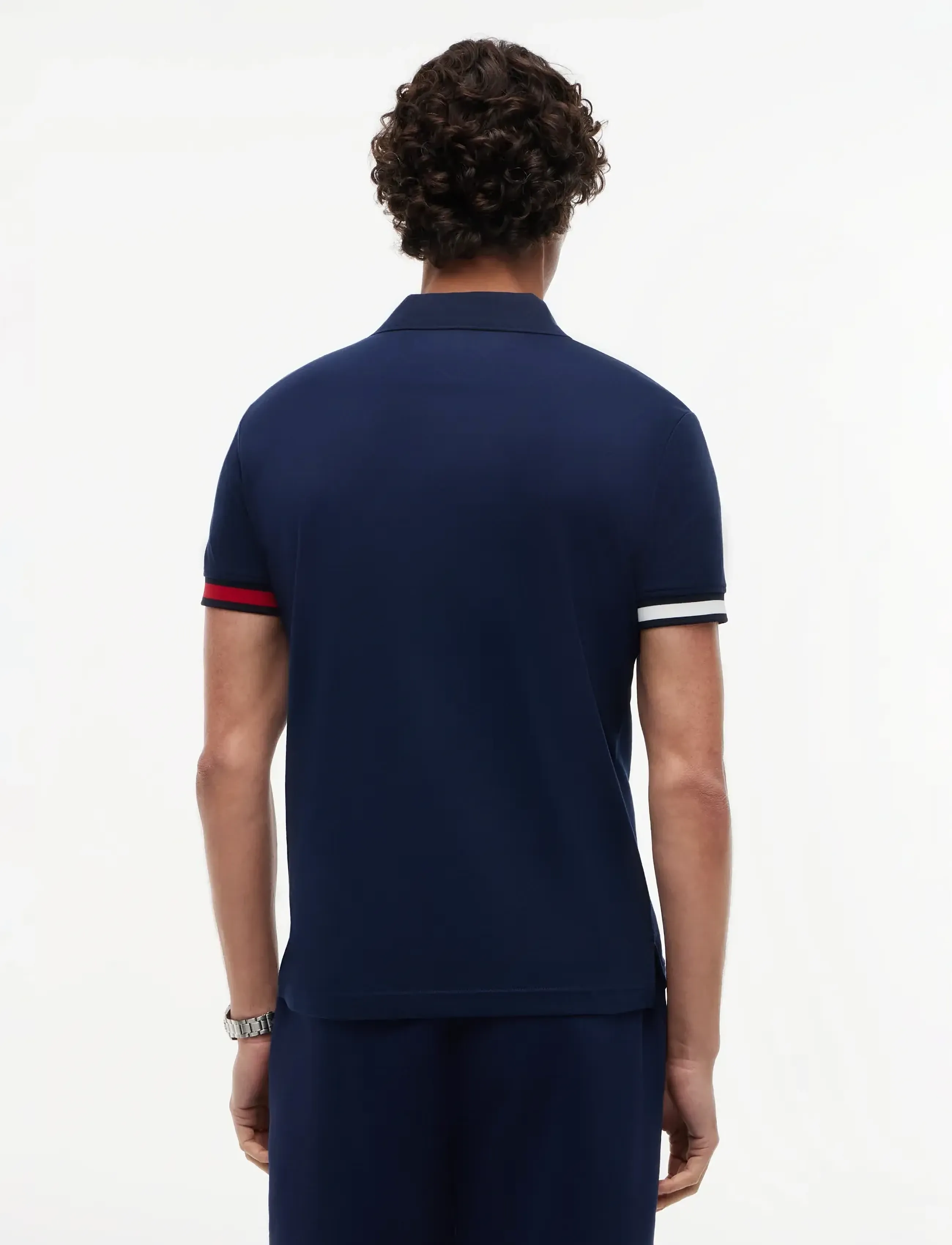 Tommy Hilfiger - RWB CUFF LIQUID COTTON SLIM POLO - kortærmede poloer - carbon navy - 2