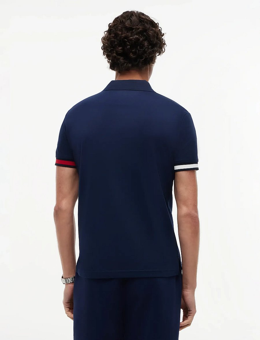Tommy Hilfiger - RWB CUFF LIQUID COTTON SLIM POLO - kortærmede poloer - carbon navy - 2
