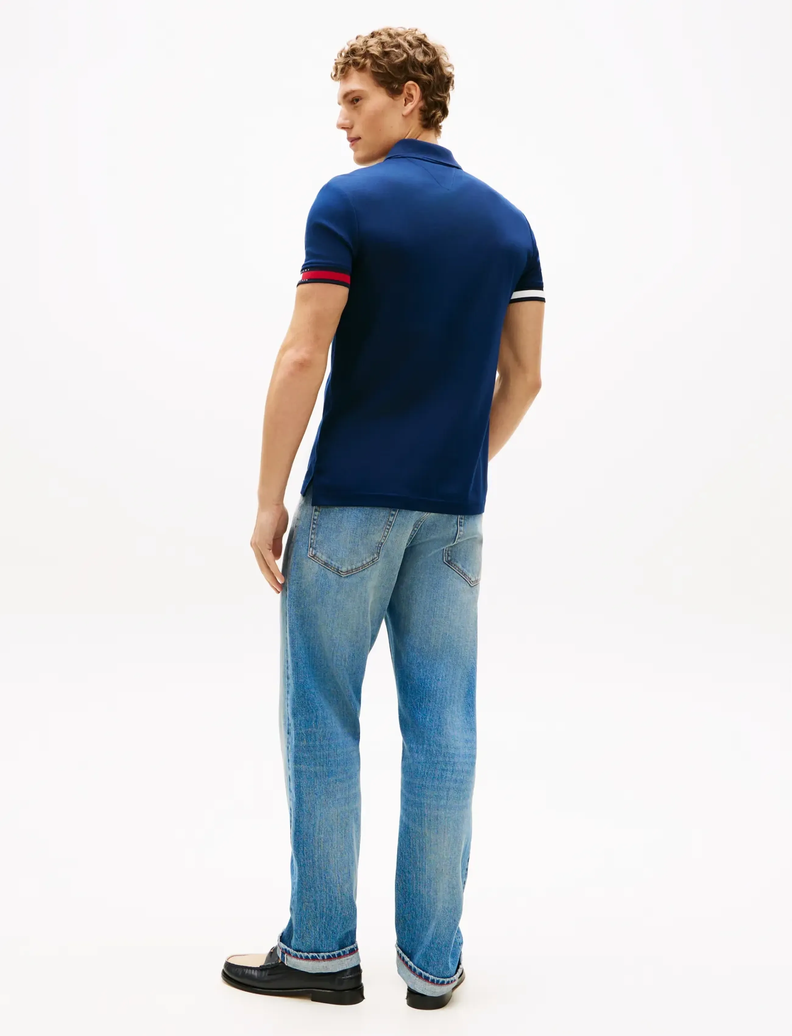 Tommy Hilfiger - RWB CUFF LIQUID COTTON SLIM POLO - lühikeste varrukatega polod - carbon navy - 2