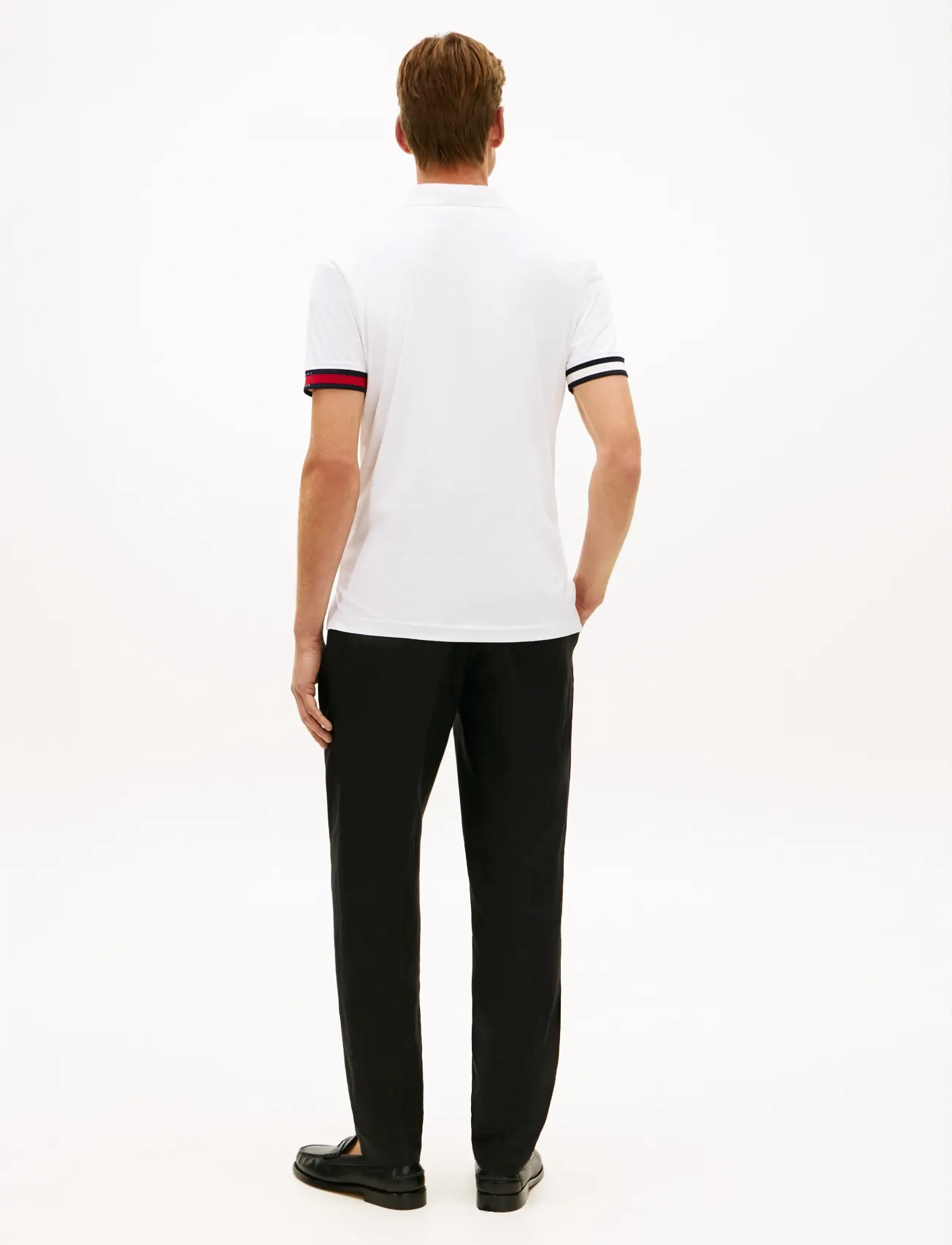 Tommy Hilfiger - RWB CUFF LIQUID COTTON SLIM POLO - kortærmede poloer - white - 2