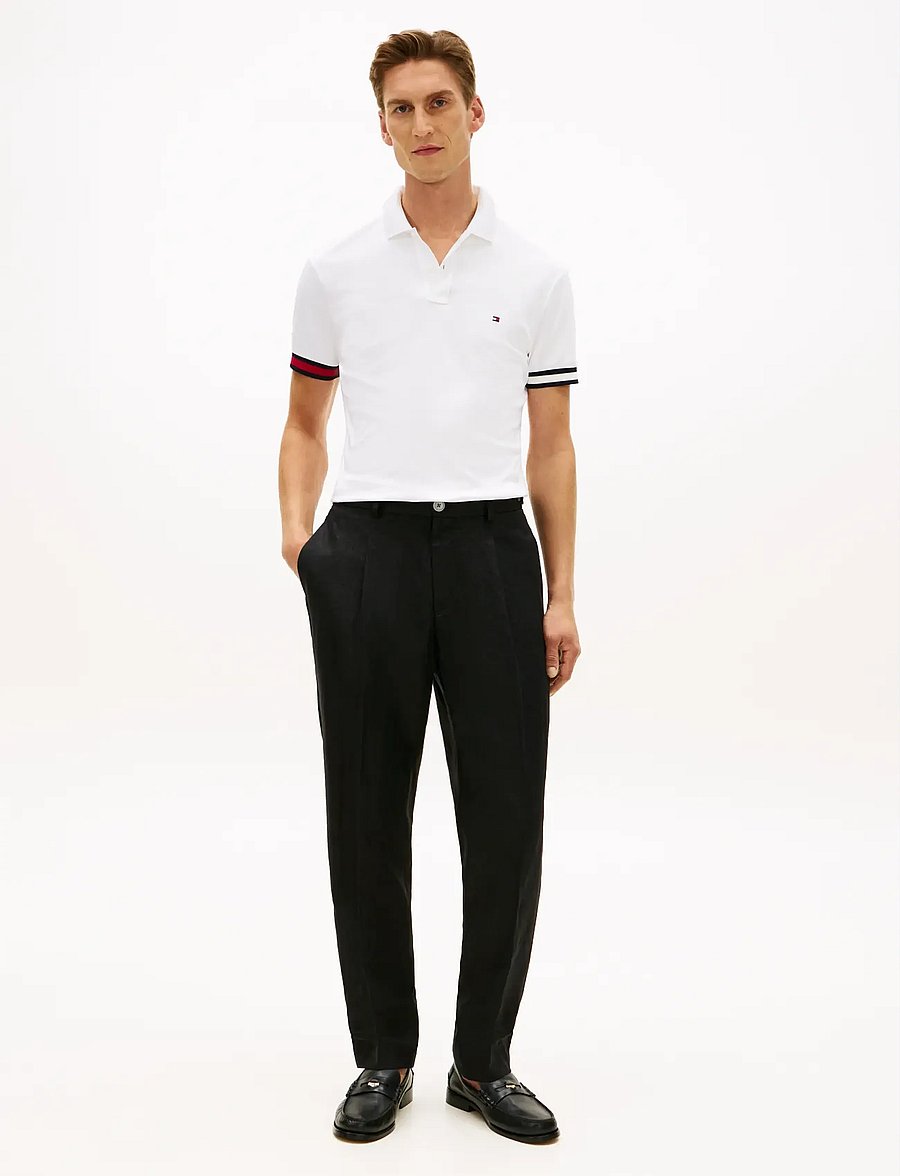 Tommy Hilfiger - RWB CUFF LIQUID COTTON SLIM POLO - kortærmede poloer - white - 3