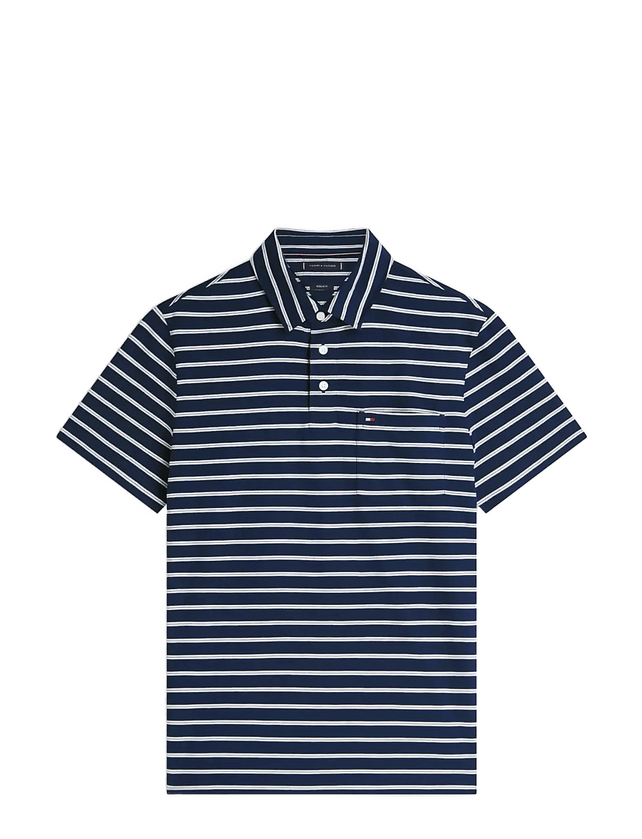 Tommy Hilfiger - SINGLE JERSEY STRIPE REG POLO - kurzärmelig - carbon navy ivory petal - 1