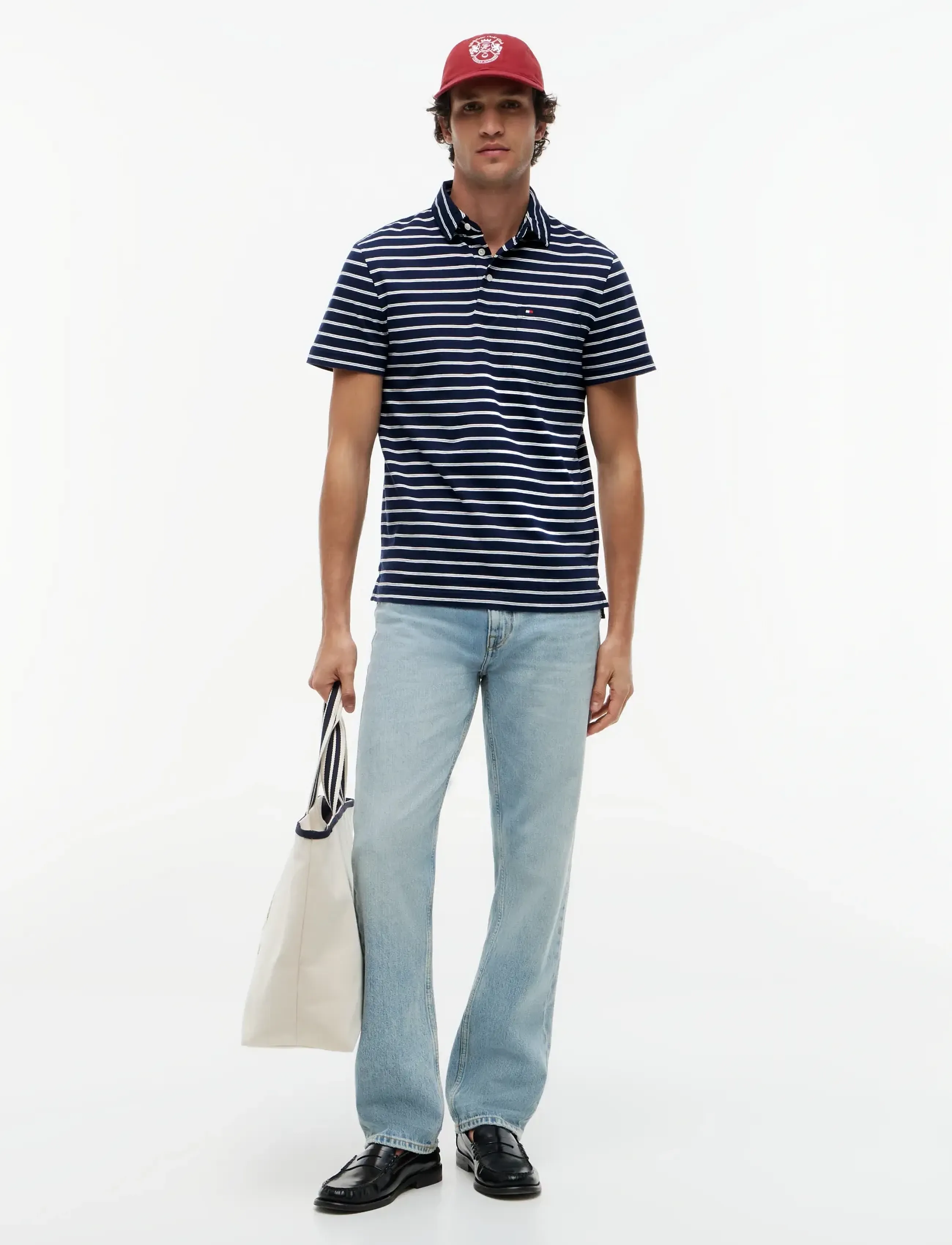 Tommy Hilfiger - SINGLE JERSEY STRIPE REG POLO - kurzärmelig - carbon navy   ivory petal - 4