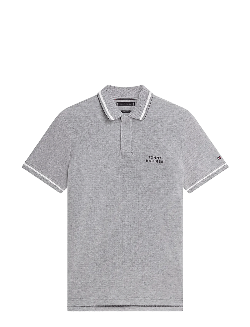 Tommy Hilfiger - OXFORD TWO TONE REG PLACKET - kortærmede poloer - black white - 1