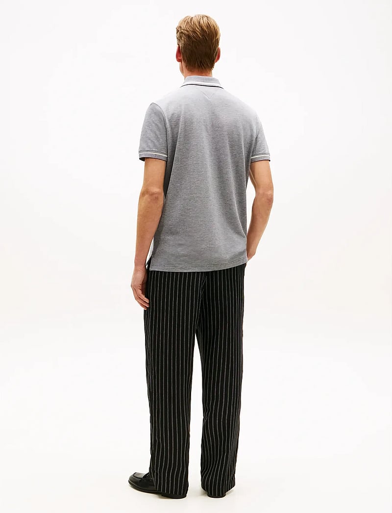 Tommy Hilfiger - OXFORD TWO TONE REG PLACKET - kortærmede poloer - black white - 2