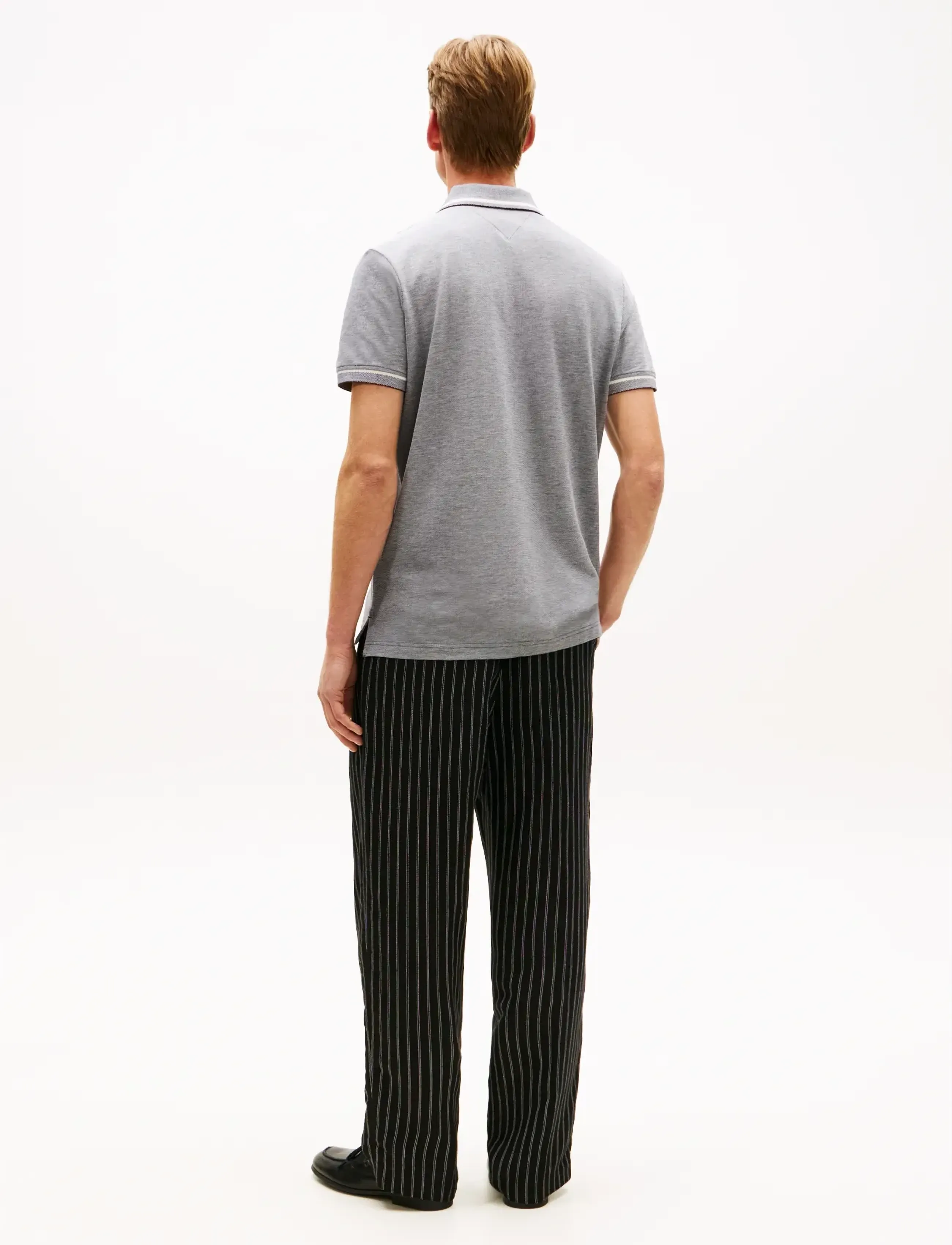 Tommy Hilfiger - OXFORD TWO TONE REG PLACKET - kortærmede poloer - black   white - 2