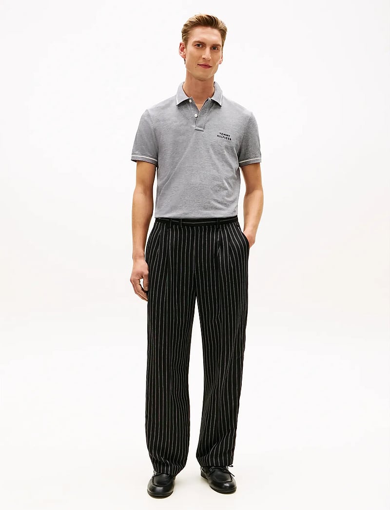 Tommy Hilfiger - OXFORD TWO TONE REG PLACKET - kortærmede poloer - black white - 3