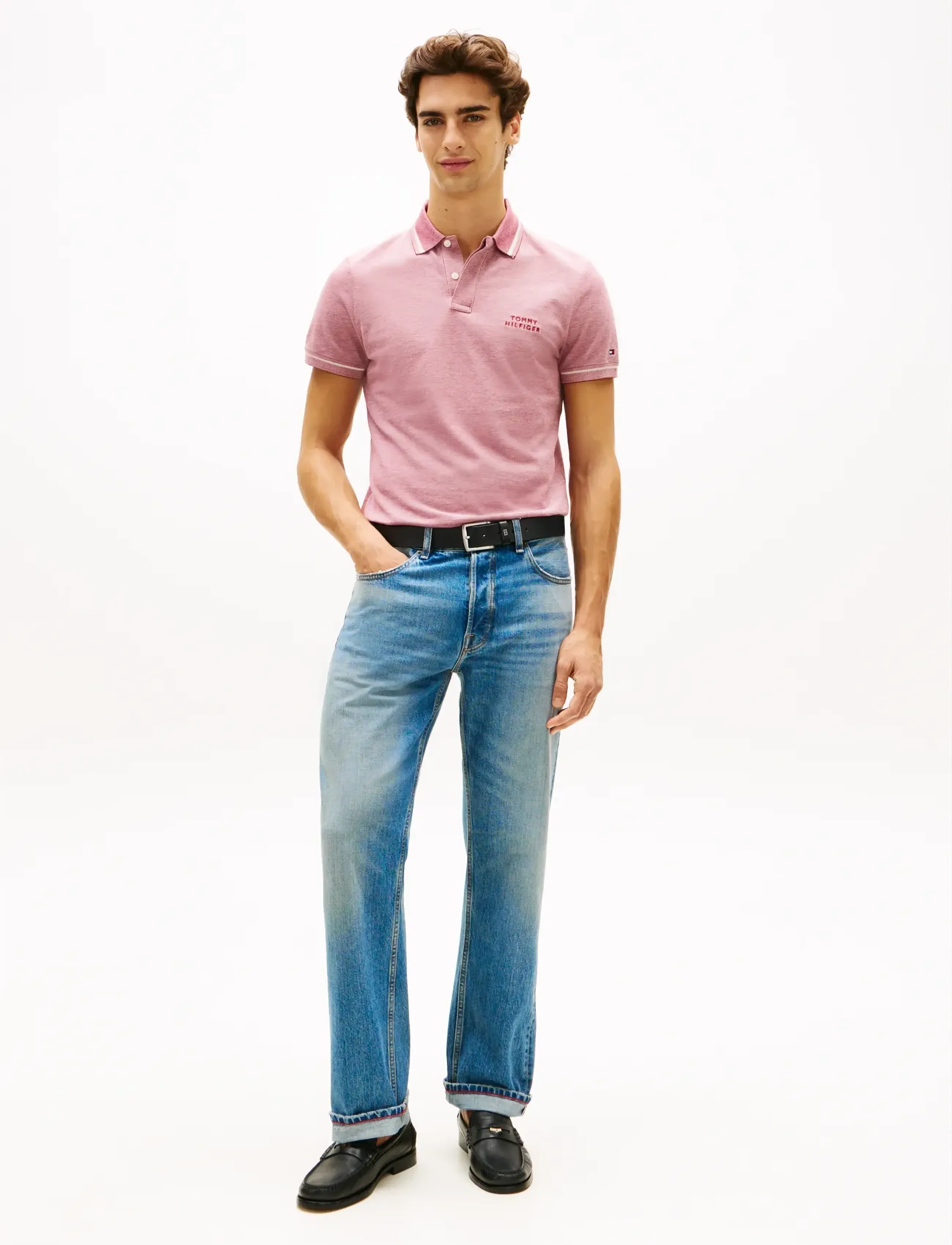 Tommy Hilfiger - OXFORD TWO TONE REG PLACKET - polos à manches courtes - regatta red   white - 3