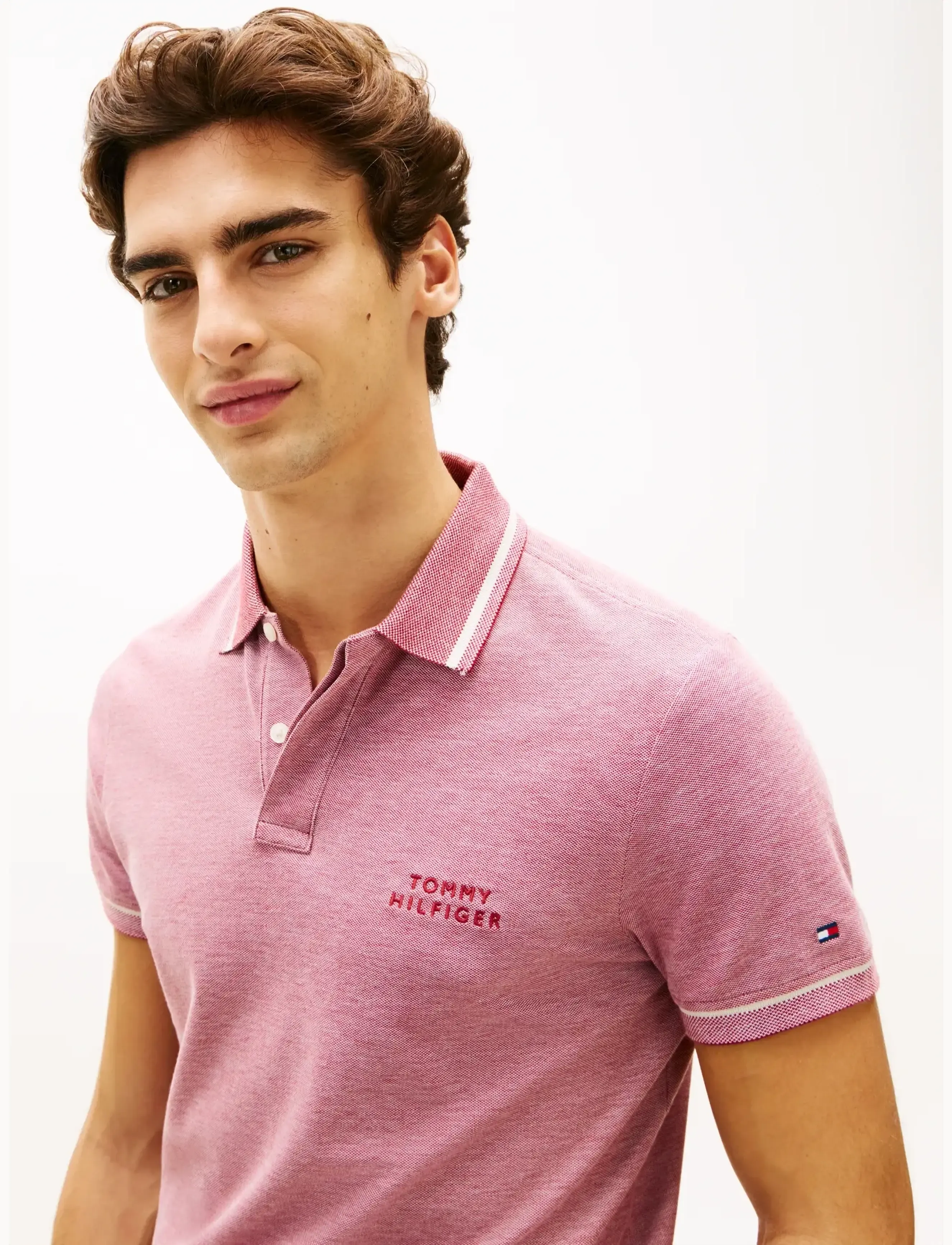 Tommy Hilfiger - OXFORD TWO TONE REG PLACKET - polos à manches courtes - regatta red   white - 4