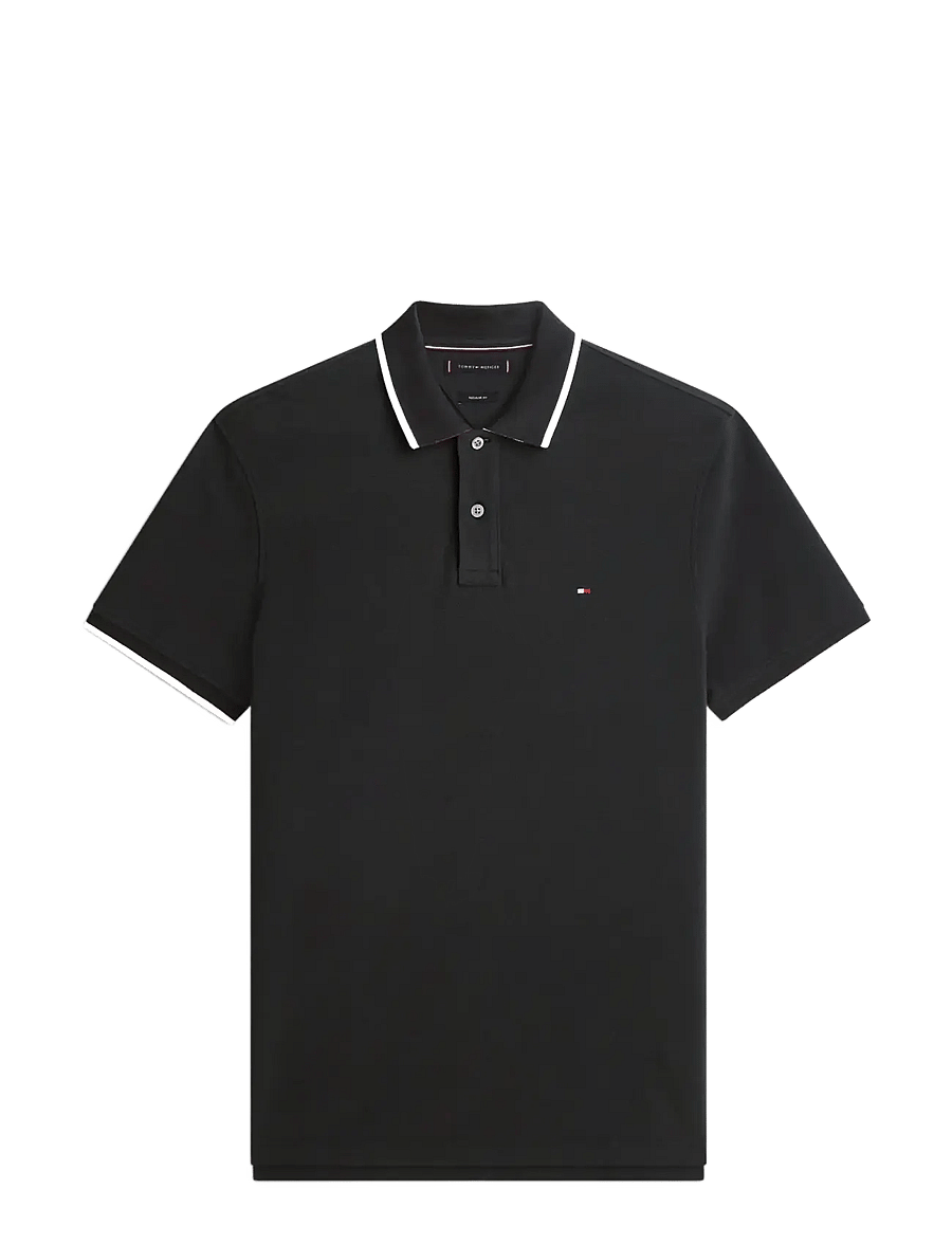 Tommy Hilfiger - PIQUE UNDERCOLLAR REG POLO - lühikeste varrukatega polod - black - 1