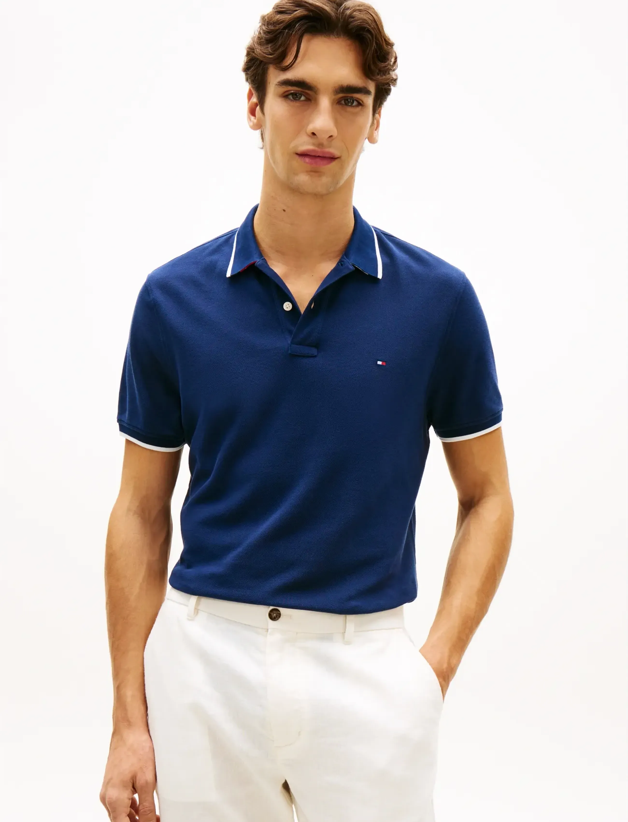 Tommy Hilfiger PIQUE UNDERCOLLAR REG POLO - Nyheter - CARBON NAVY / navy