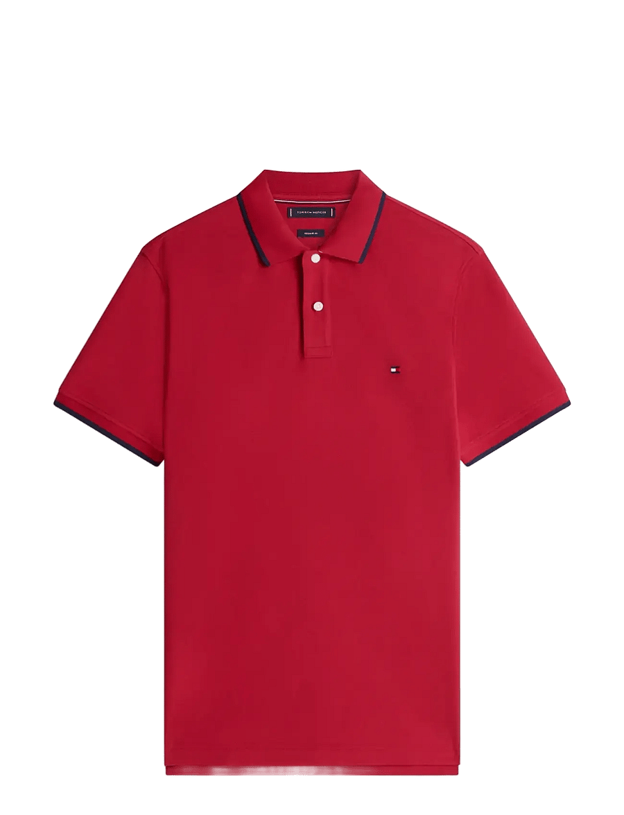 Tommy Hilfiger - PIQUE UNDERCOLLAR REG POLO - kortärmade pikéer - regatta red - 1