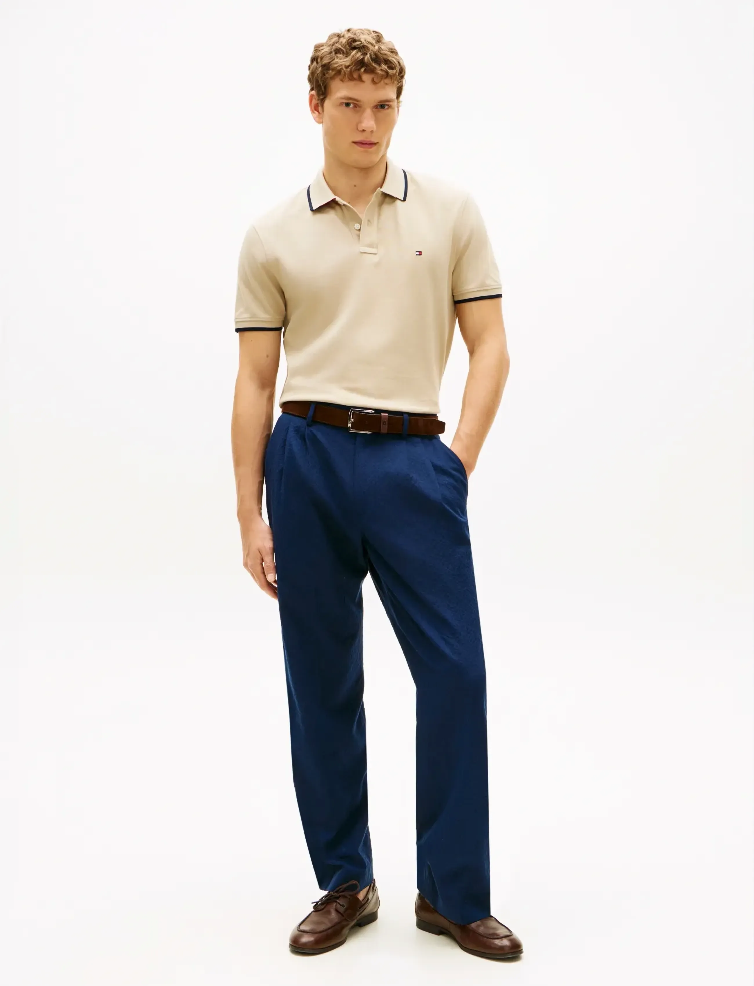 Tommy Hilfiger - PIQUE UNDERCOLLAR REG POLO - short-sleeved polos - sandalwood - 3