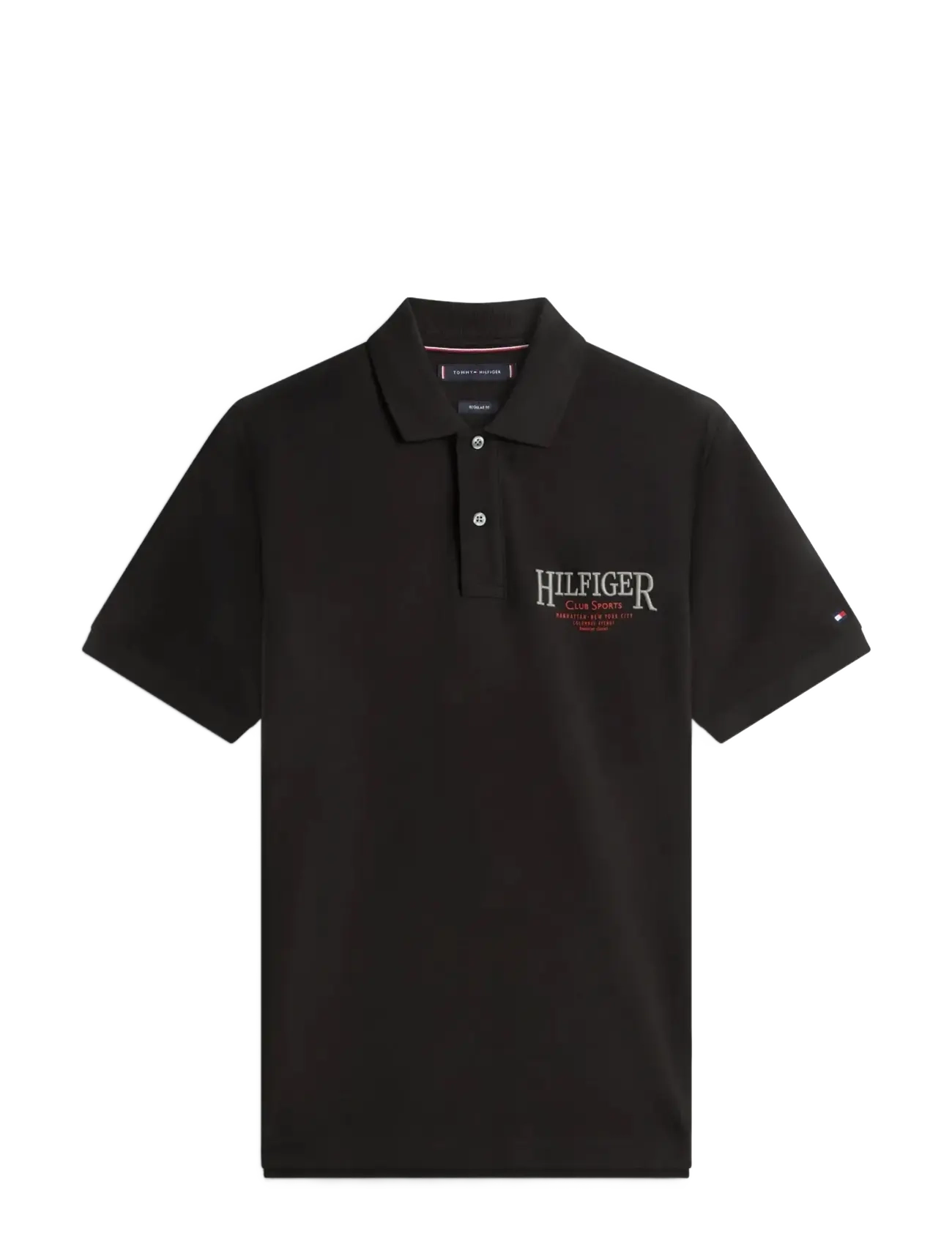 TOMMY HILFIGER Left Chest Graphic Reg Polo Schwarz - L - Herren