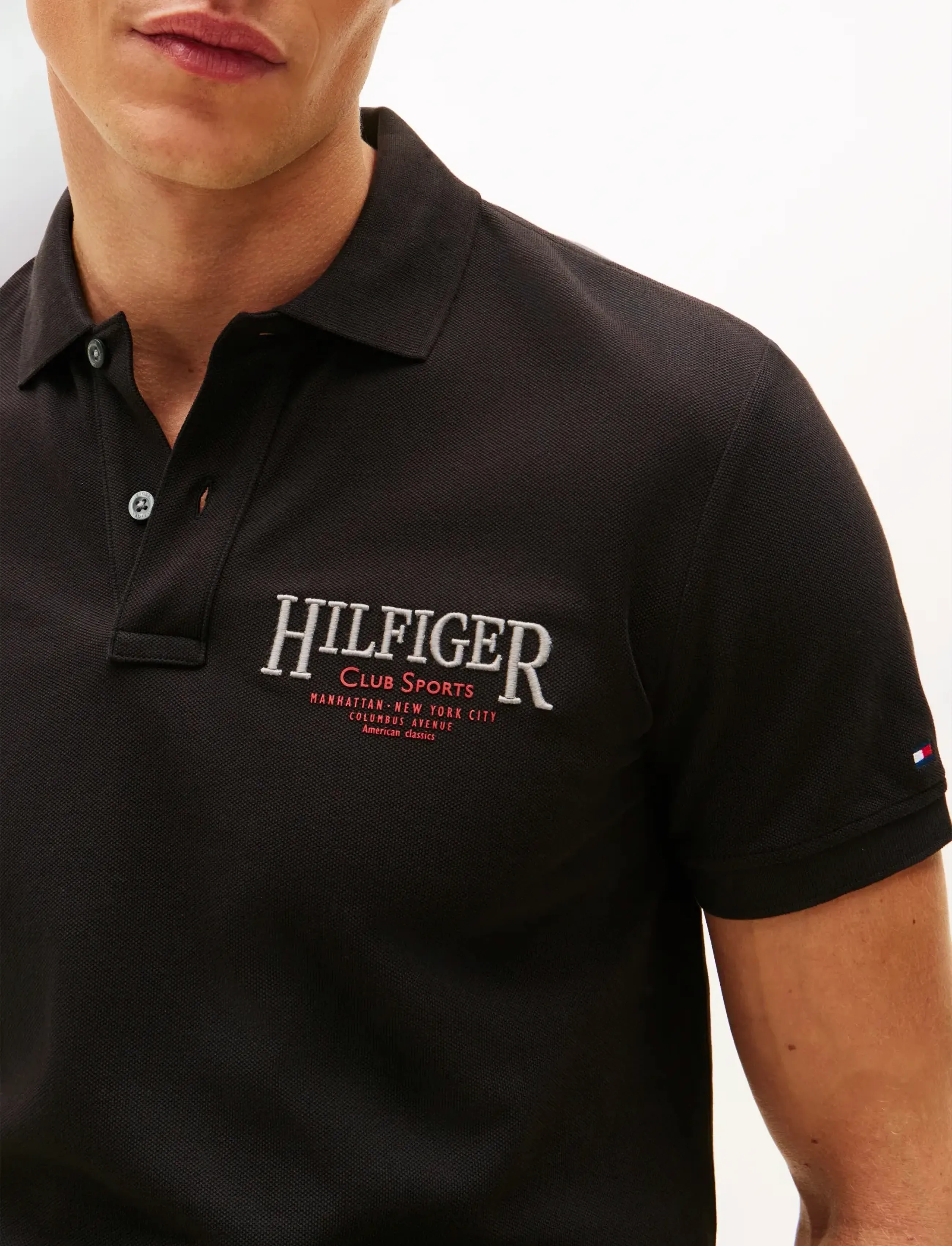 Tommy Hilfiger - LEFT CHEST GRAPHIC REG POLO - short-sleeved polos - black - 4