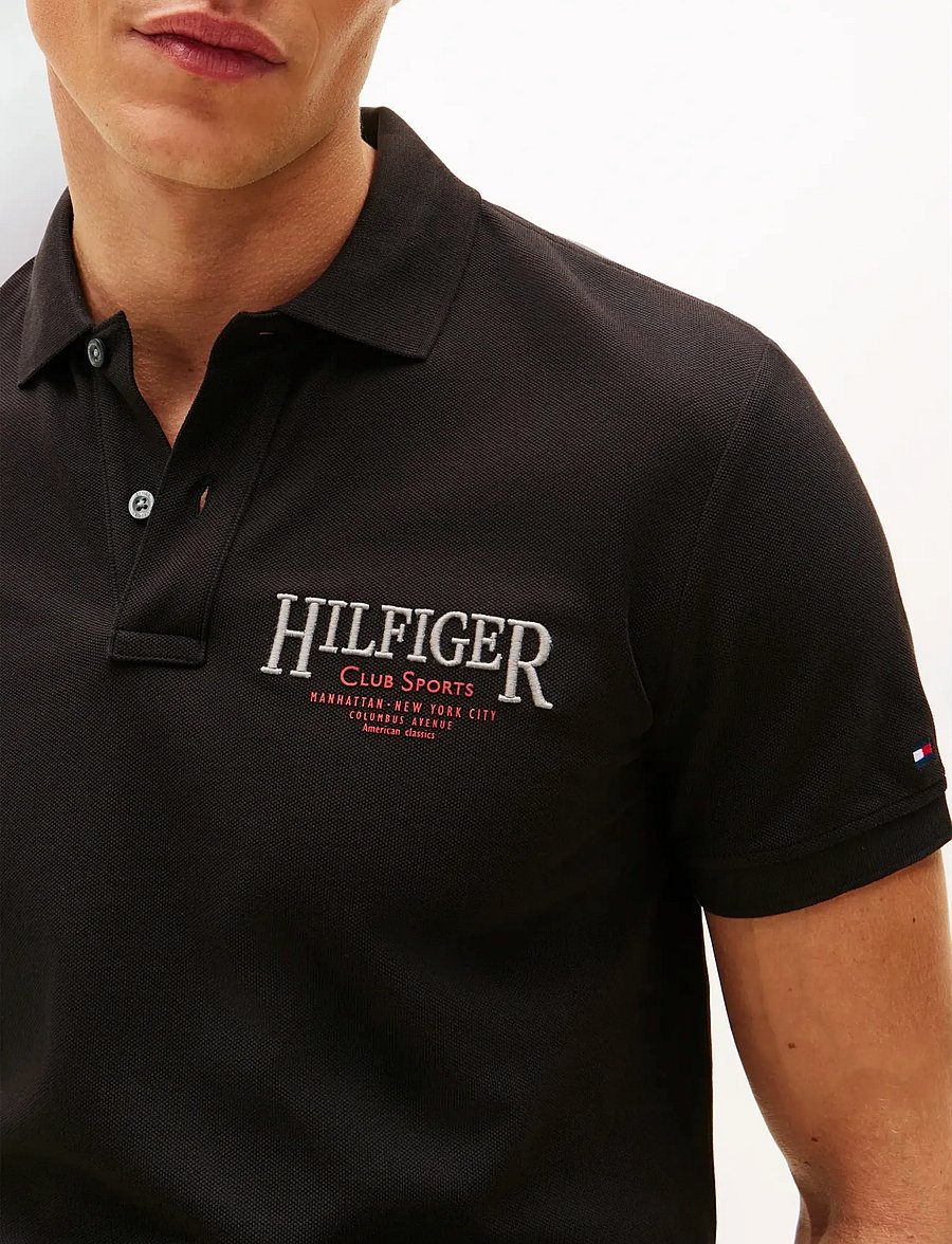 Tommy Hilfiger - LEFT CHEST GRAPHIC REG POLO - kurzärmelig - black - 4
