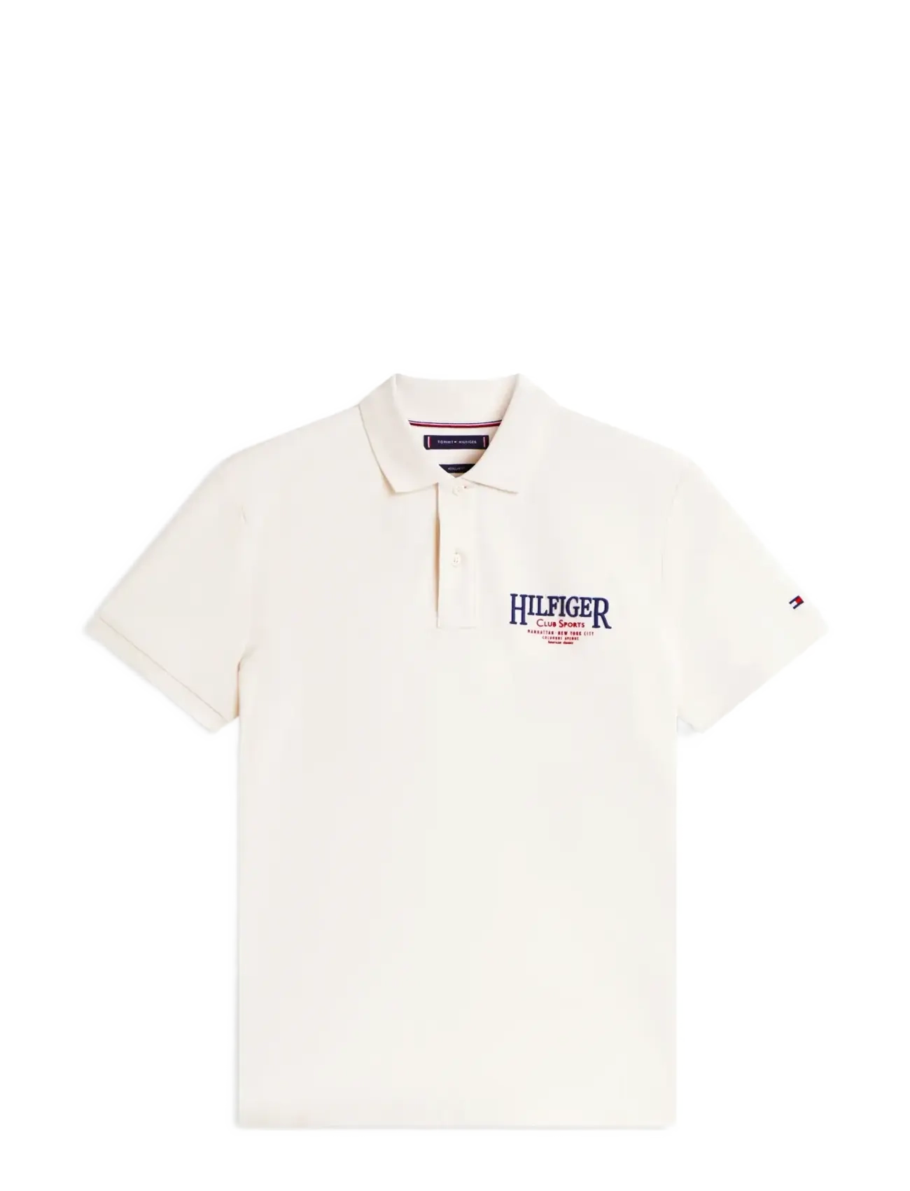 TOMMY HILFIGER Left Chest Graphic Reg Polo Cream - M - Herren