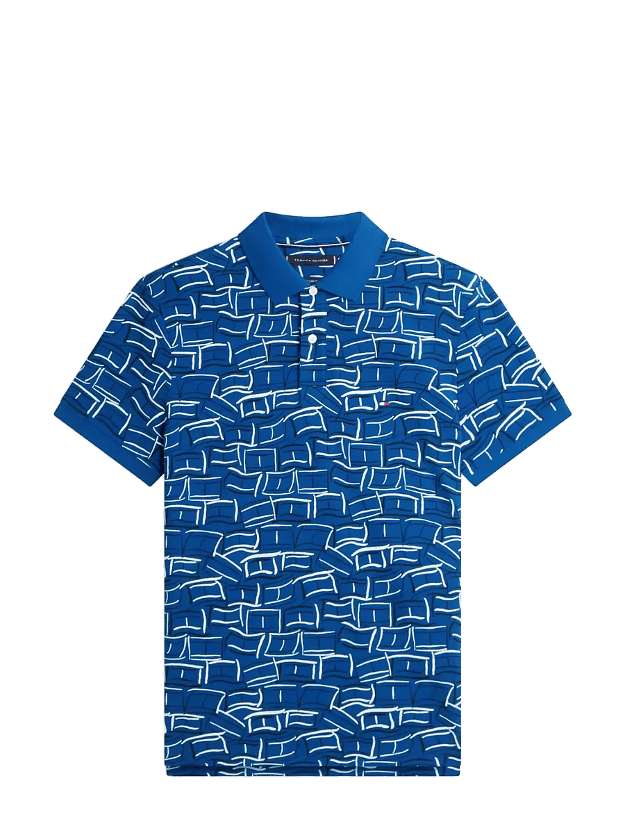 Tommy Hilfiger - AOP PIQUE REG POLO - kurzärmelig - blue jean with aop - 1