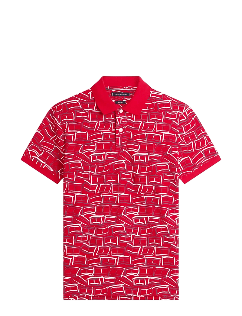 Tommy Hilfiger - AOP PIQUE REG POLO - kurzärmelig - medium red with aop - 1