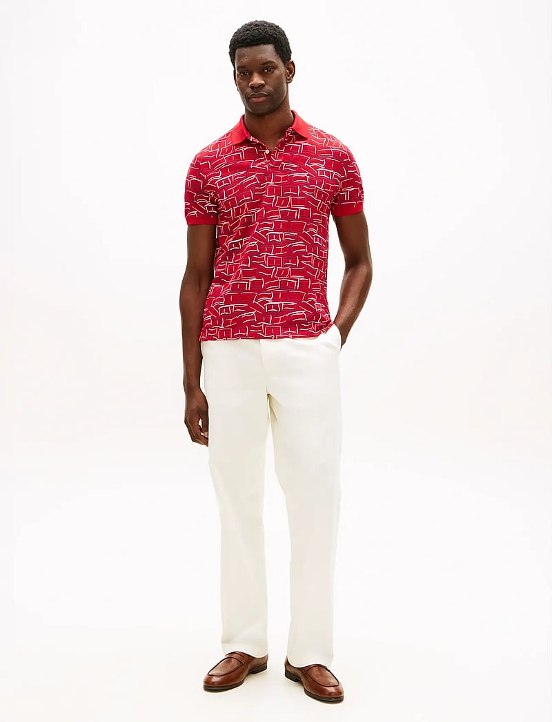 Tommy Hilfiger - AOP PIQUE REG POLO - kurzärmelig - medium red with aop - 3