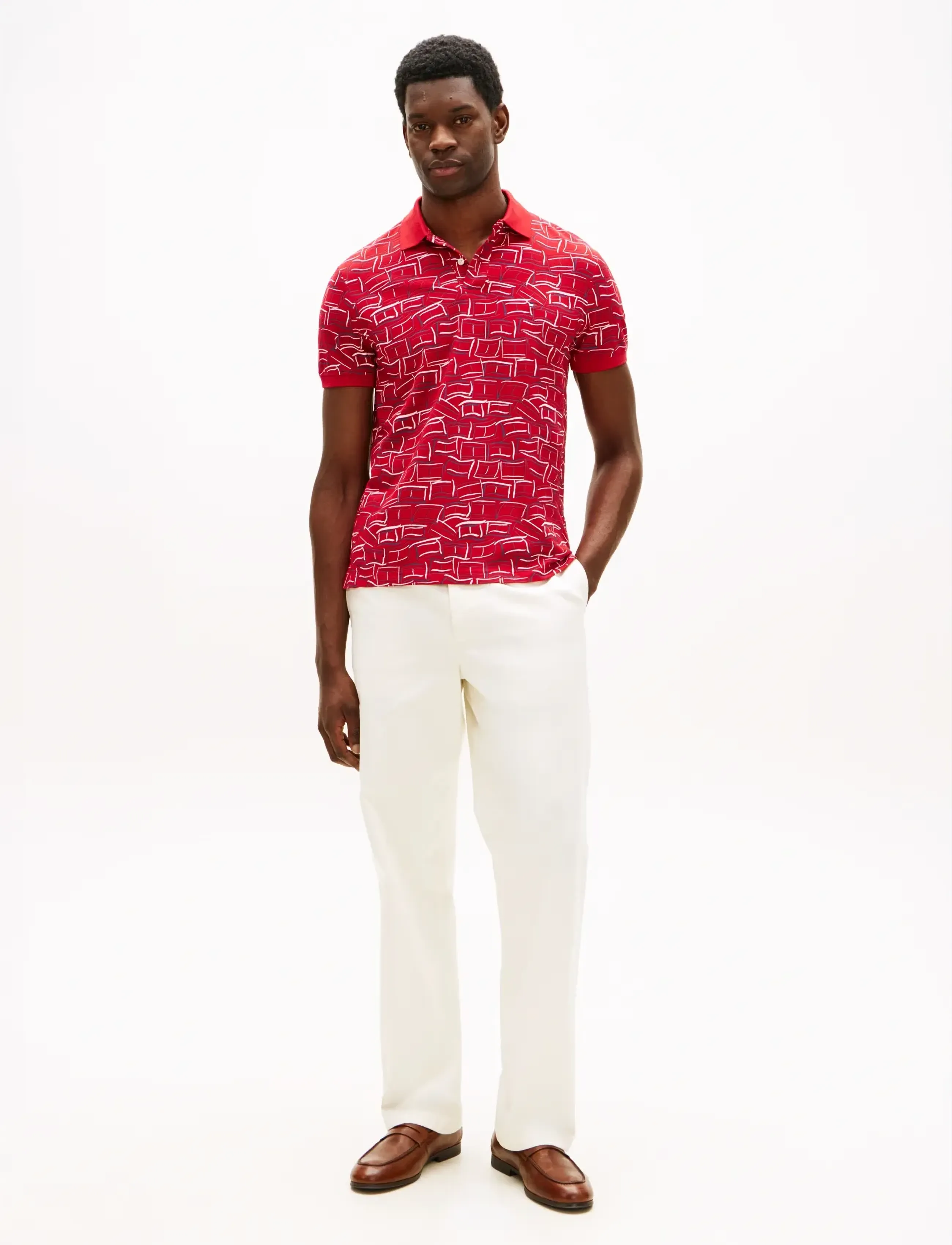 Tommy Hilfiger - AOP PIQUE REG POLO - kurzärmelig - medium red with aop - 3