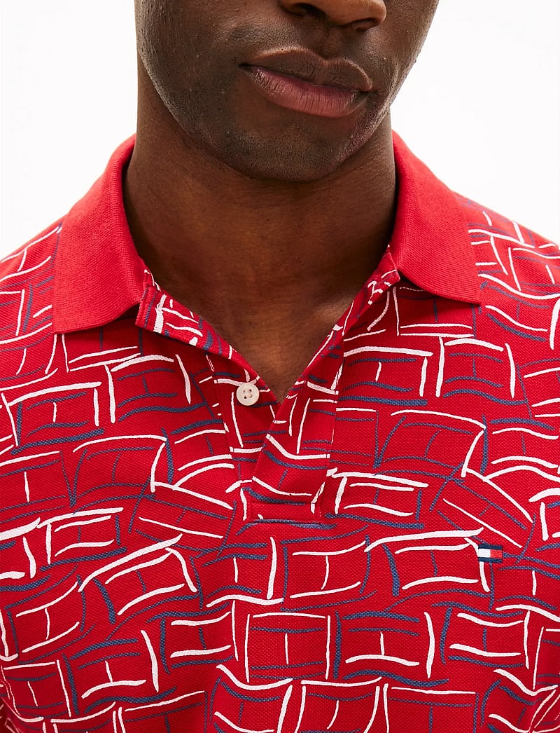 Tommy Hilfiger - AOP PIQUE REG POLO - kurzärmelig - medium red with aop - 4