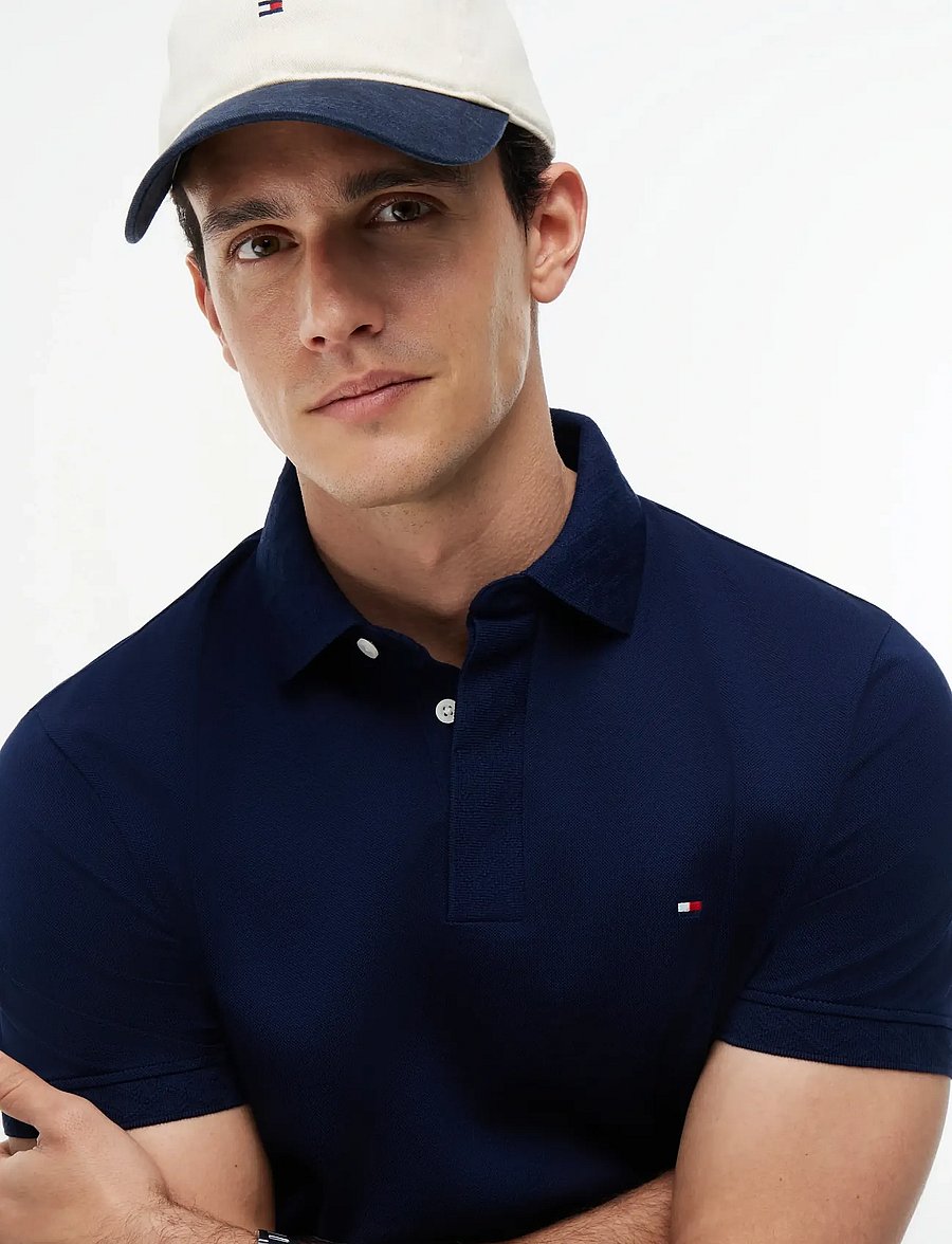 Tommy Hilfiger - JACQUARD HIDDEN PLACKET REG POLO - kortærmede poloer - carbon navy - 3