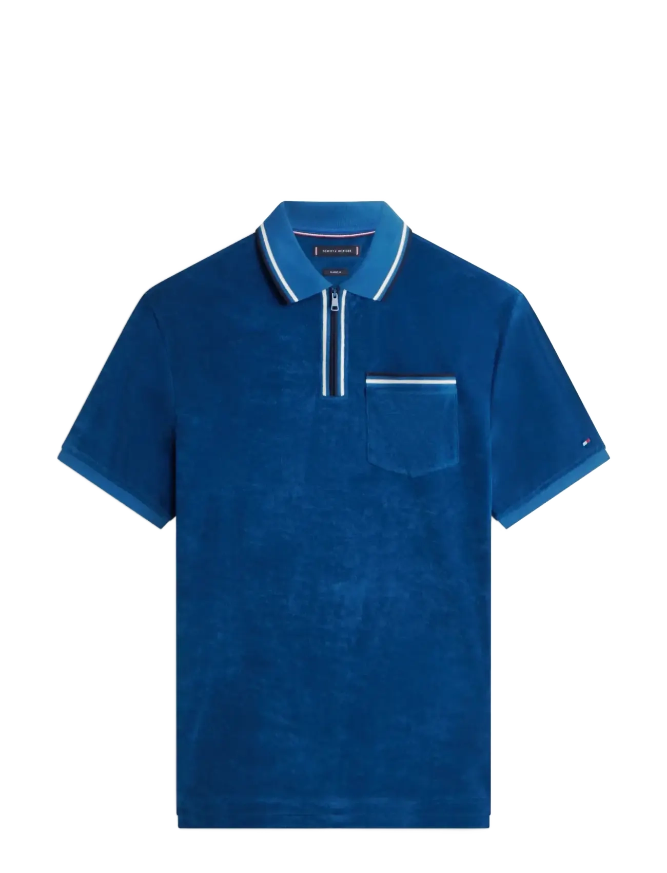 Tommy Hilfiger - TOWELLING ZIP CLASSIC FIT - kortærmede poloer - blue jean - 1