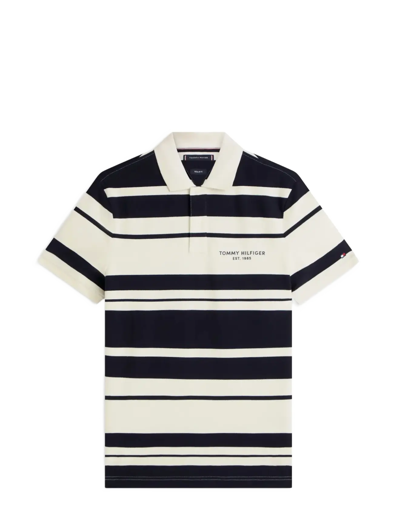 TOMMY HILFIGER Pique Multi Stripe Reg Polo Navy - L - Herren