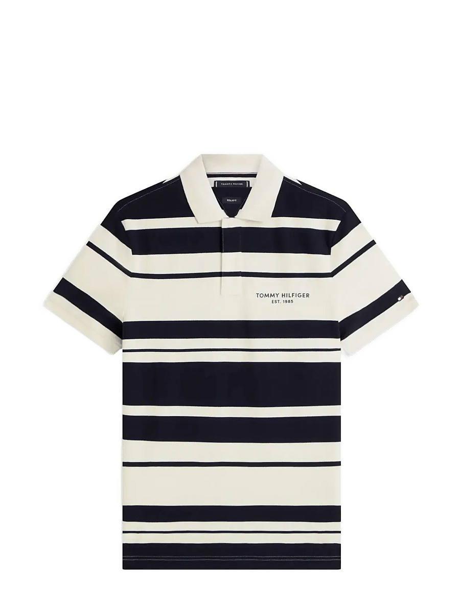 Tommy Hilfiger - PIQUE MULTI STRIPE REG POLO - kurzärmelig - ivory petal desert sky - 1