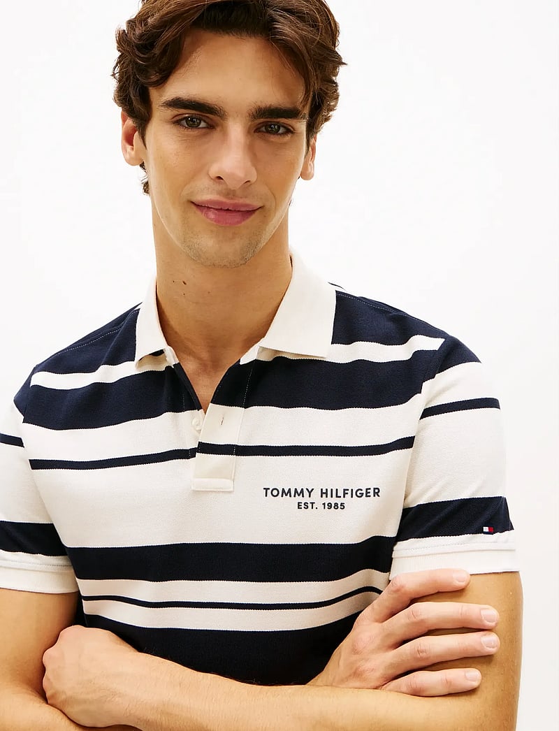 Tommy Hilfiger - PIQUE MULTI STRIPE REG POLO - kurzärmelig - ivory petal desert sky - 4