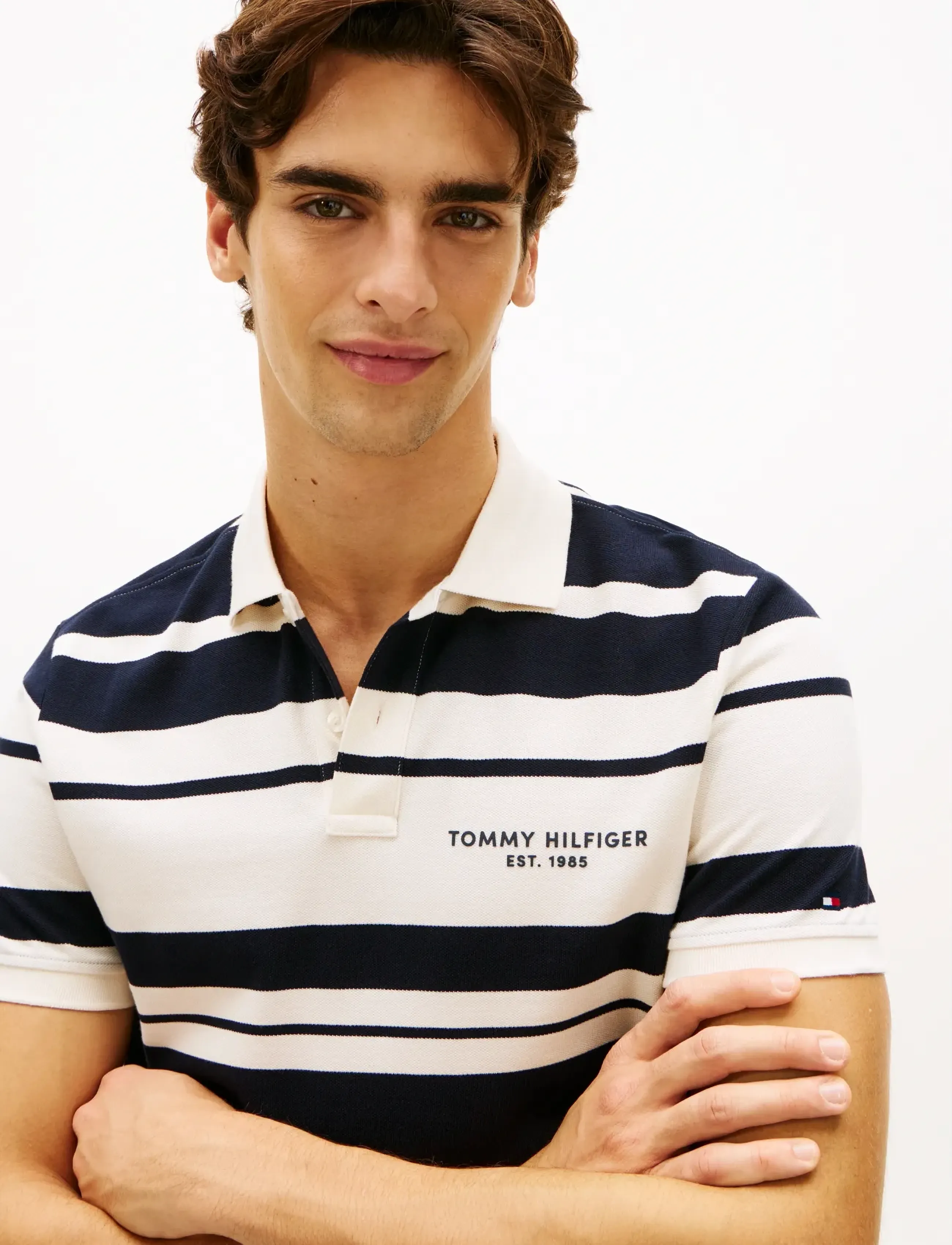 Tommy Hilfiger - PIQUE MULTI STRIPE REG POLO - kortärmade pikéer - ivory petal   desert sky - 4