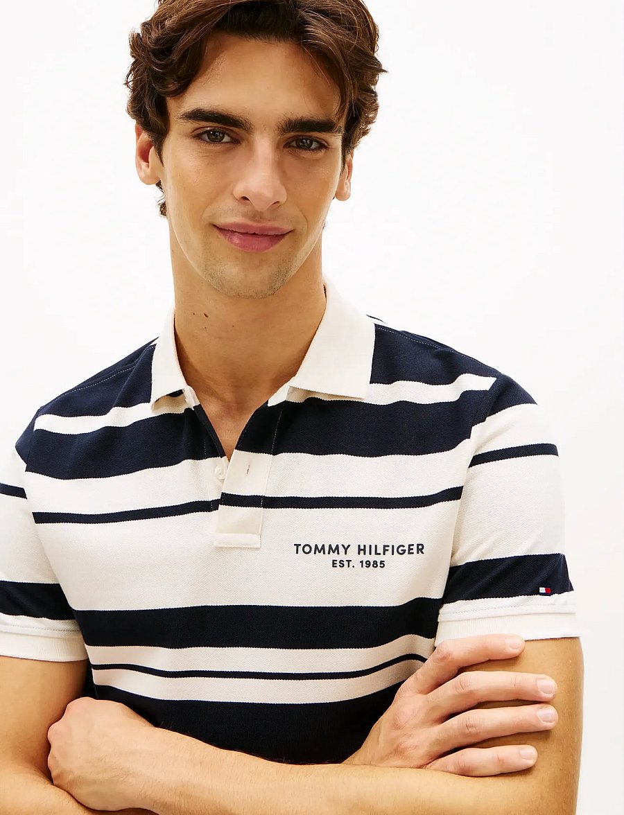 Tommy Hilfiger - PIQUE MULTI STRIPE REG POLO - kurzärmelig - ivory petal desert sky - 4