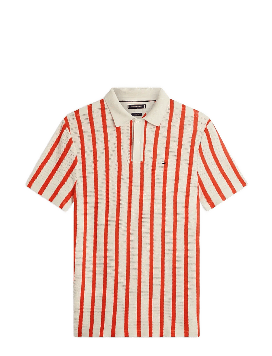 Tommy Hilfiger - OPEN KNIT RELAXED FIT POLO - polostrik - muslin brilliant orange - 1