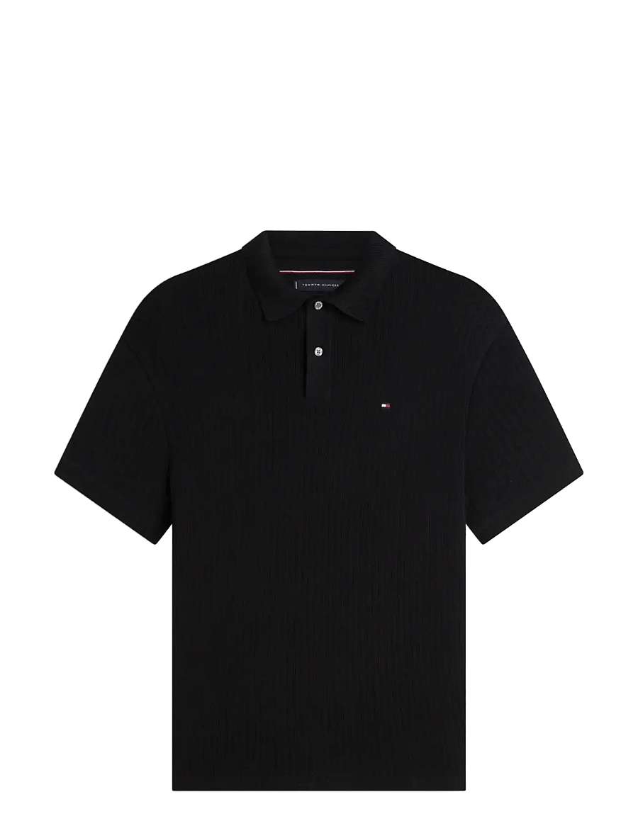Tommy Hilfiger - OPEN KNIT RELAXED FIT POLO - polostrik - black - 1