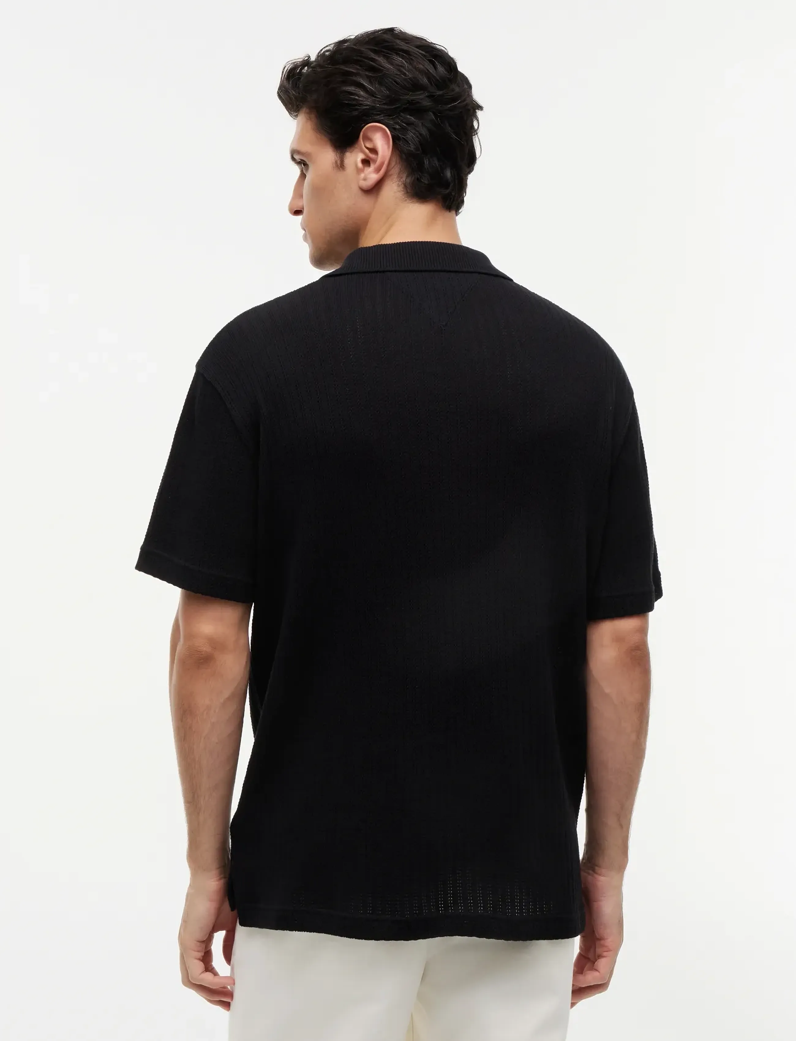 Open Knit Relaxed Fit Polo 2