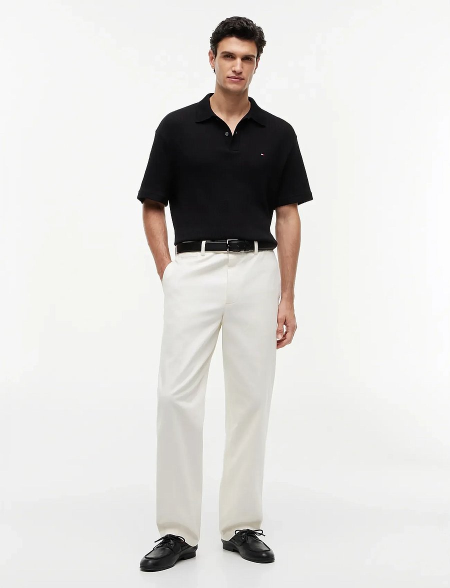 Tommy Hilfiger - OPEN KNIT RELAXED FIT POLO - polostrik - black - 4