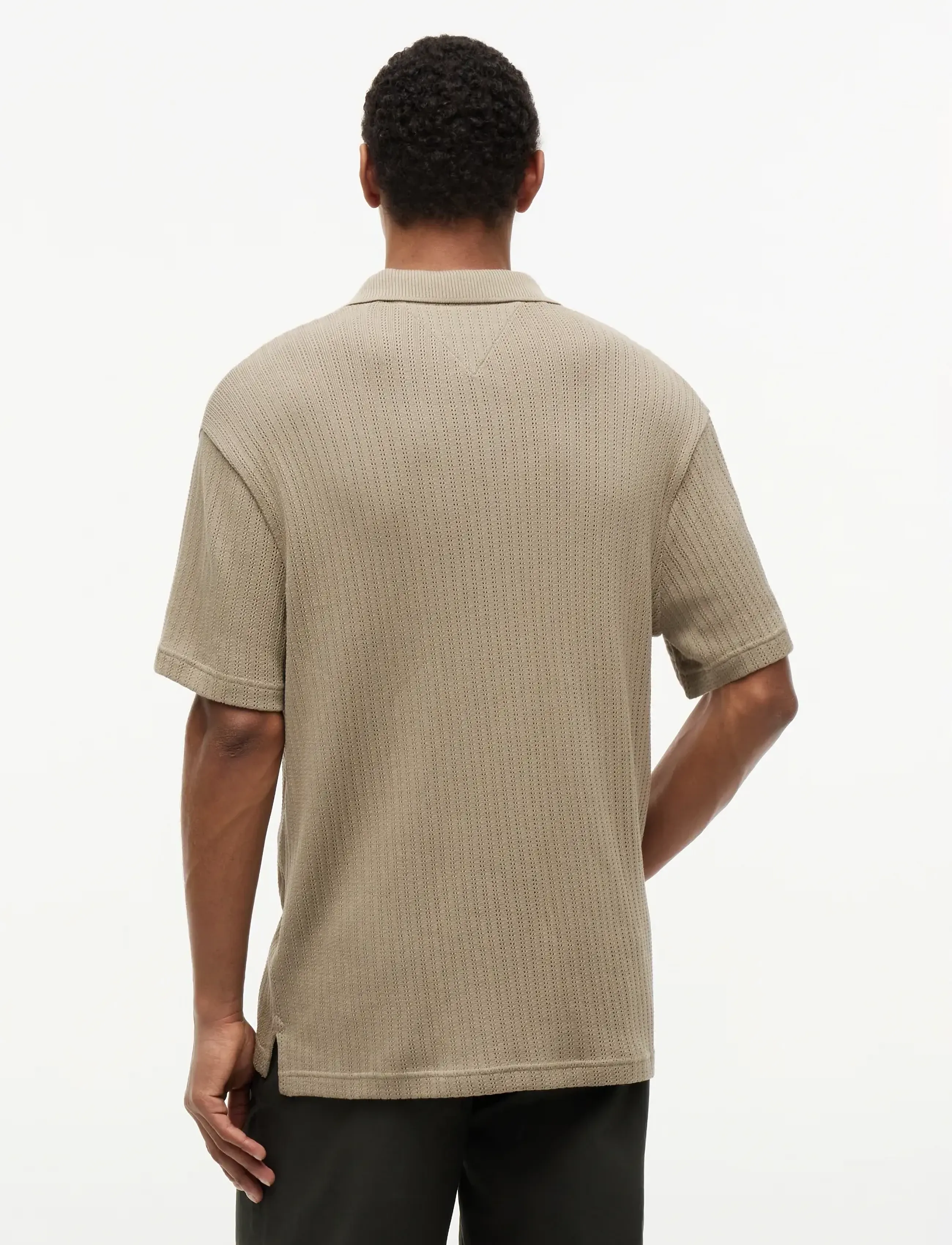 Open Knit Relaxed Fit Polo 2