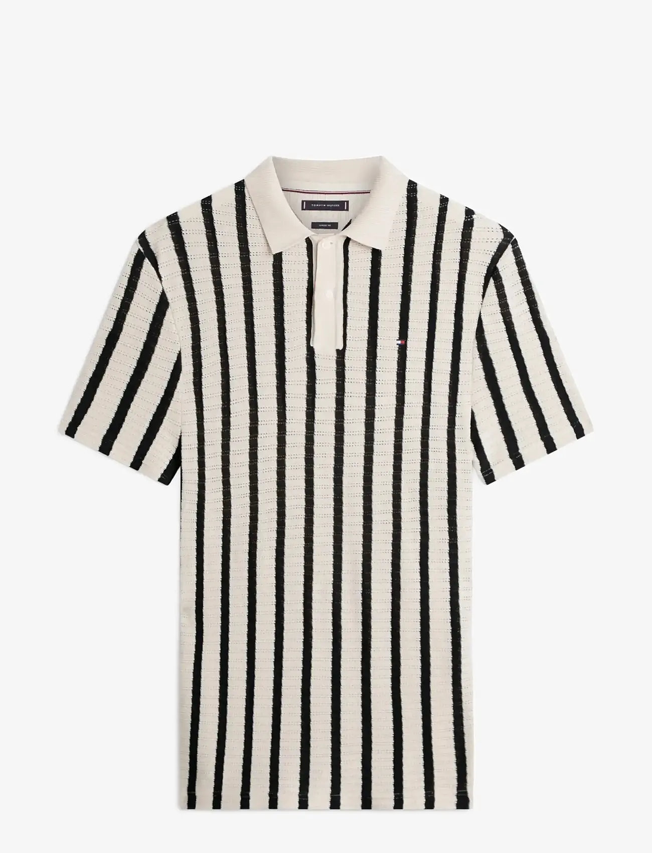 Tommy Hilfiger - OPEN KNIT RELAXED FIT POLO - polostrik - muslin   black - 1