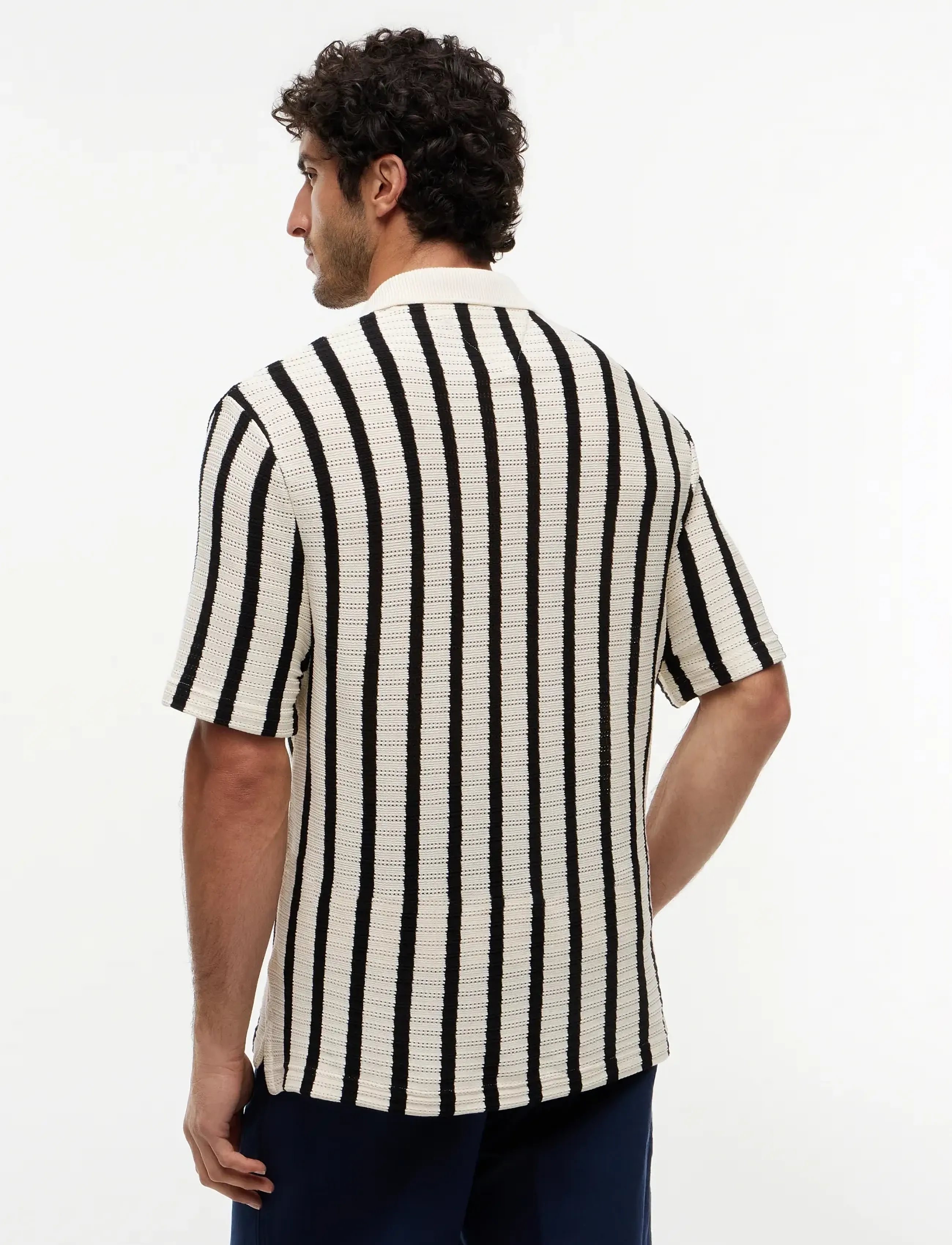 Open Knit Relaxed Fit Polo 2