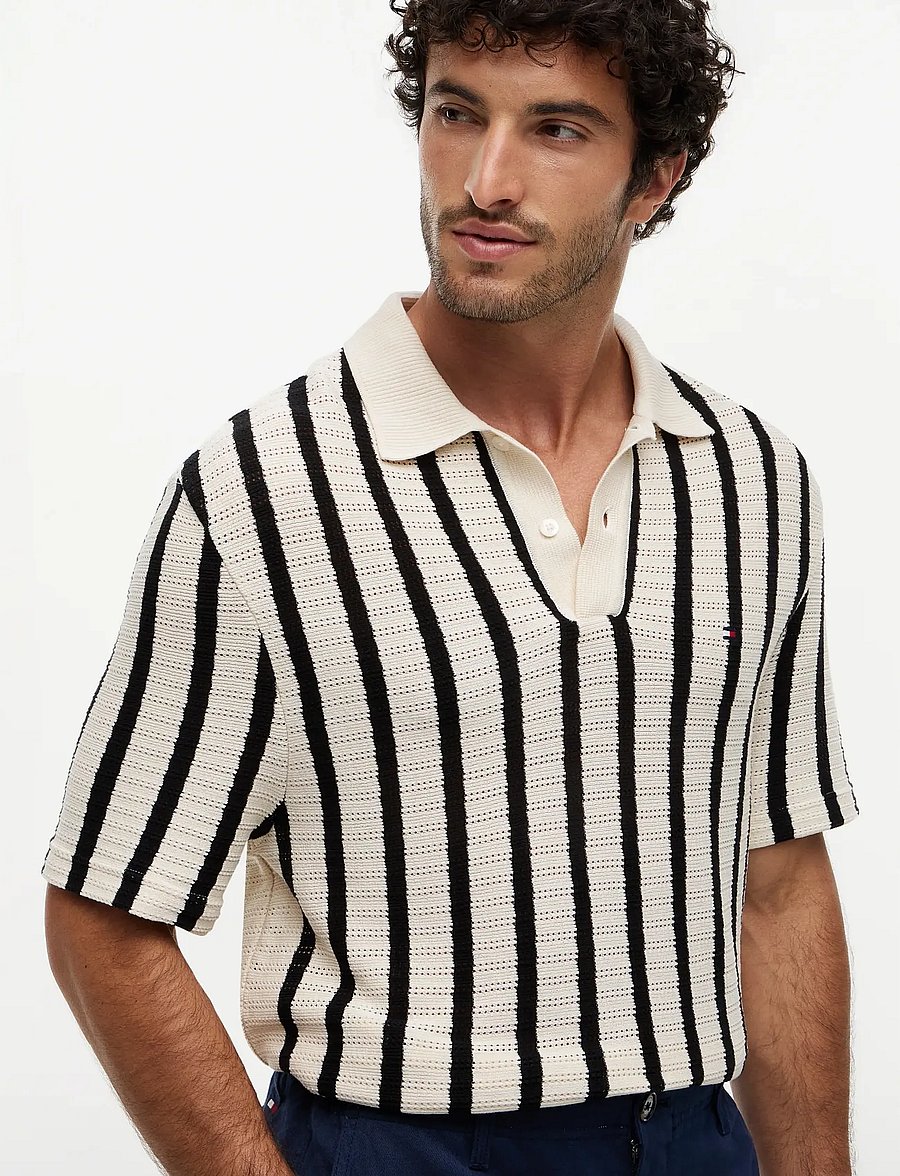 Tommy Hilfiger - OPEN KNIT RELAXED FIT POLO - gestrickte polohemden - muslin black - 3